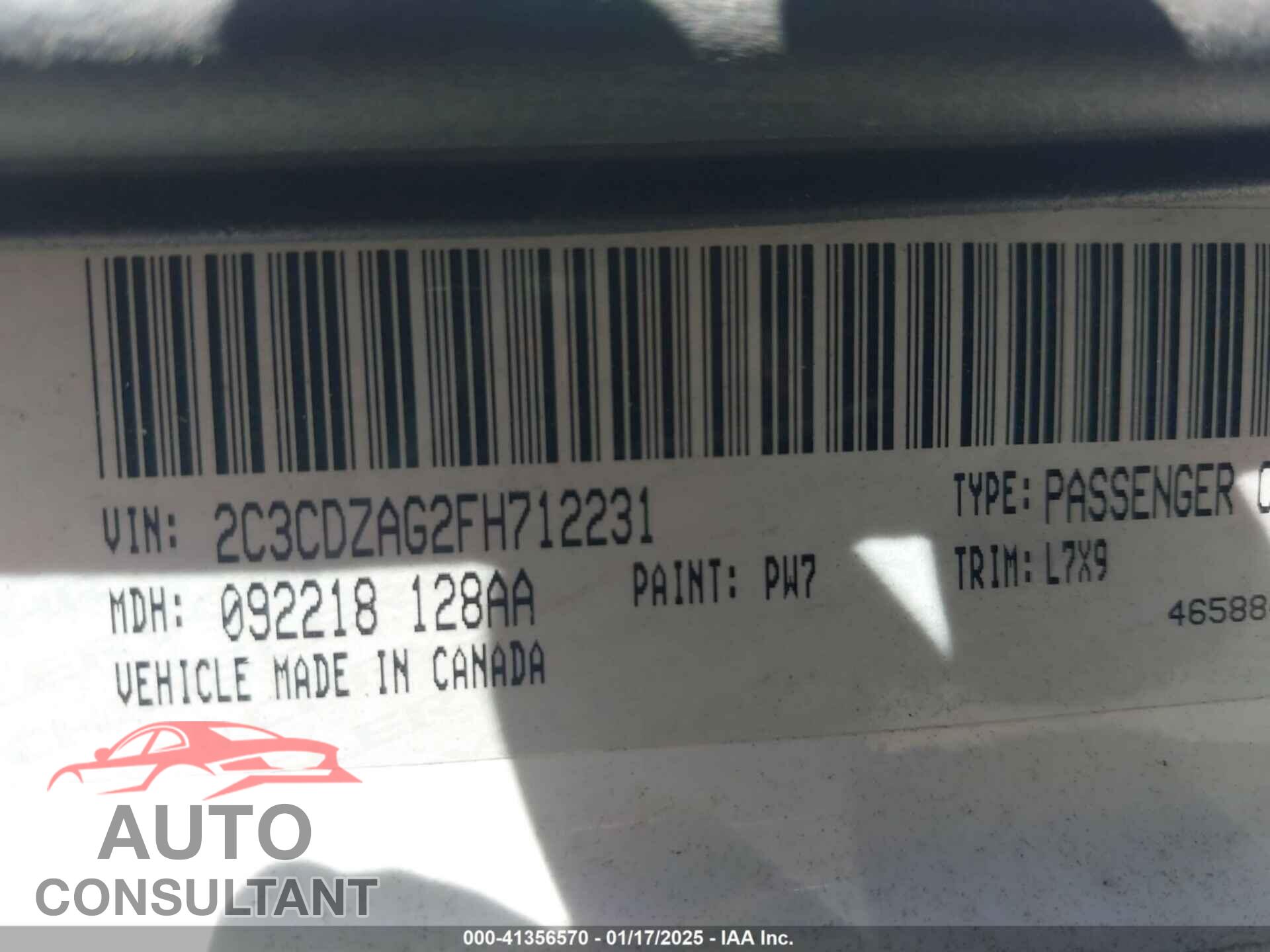 DODGE CHALLENGER 2015 - 2C3CDZAG2FH712231
