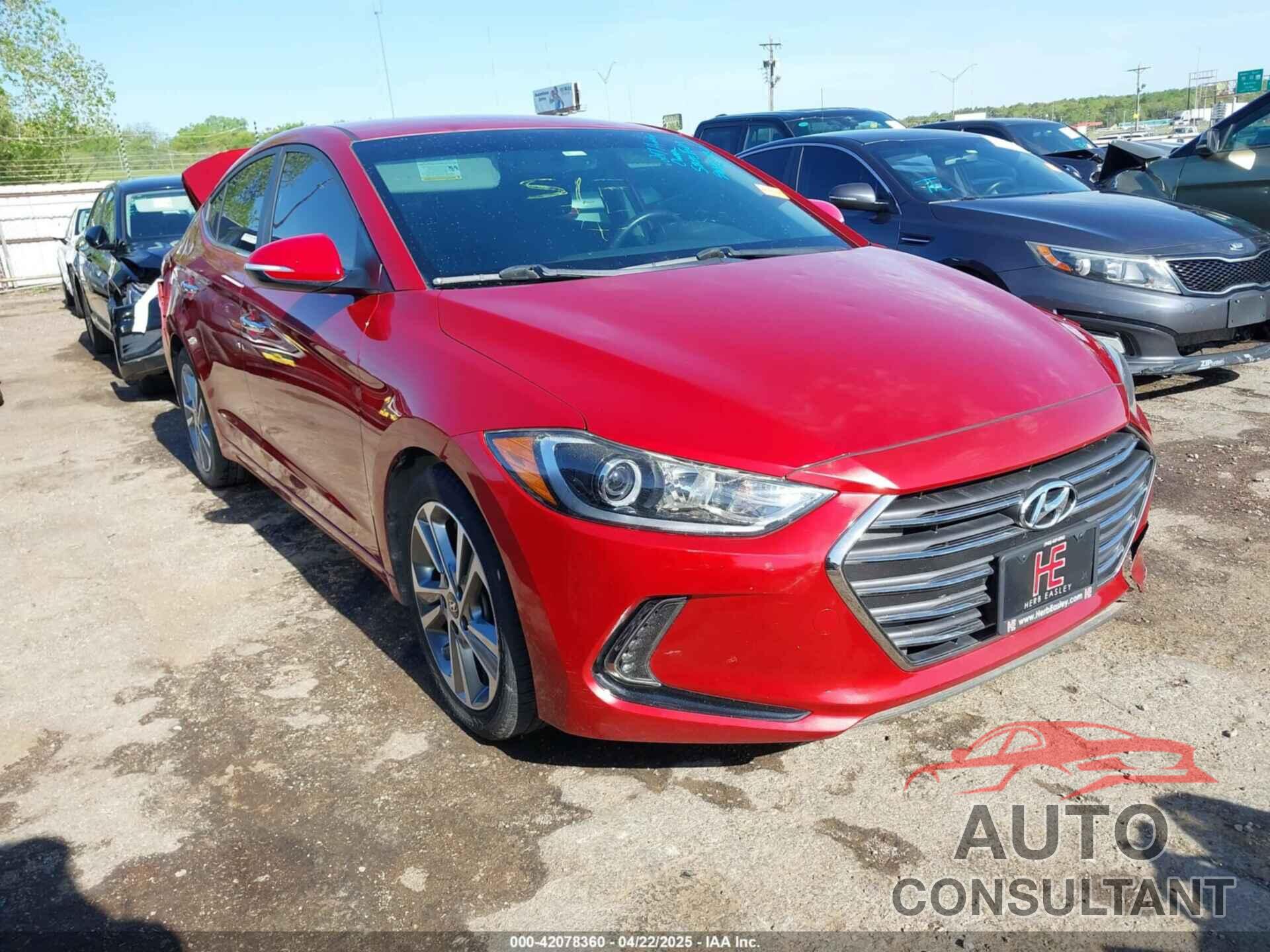 HYUNDAI ELANTRA 2017 - KMHD84LF7HU176612