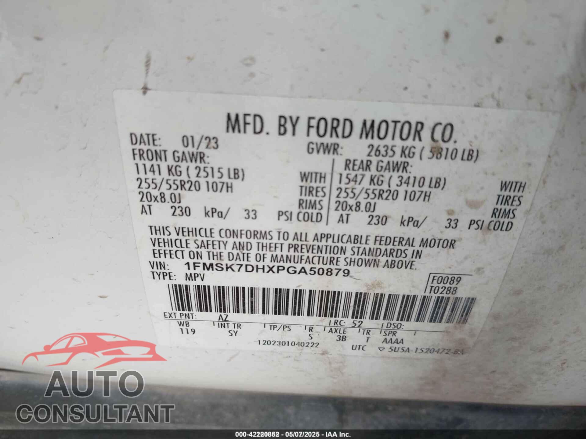 FORD EXPLORER 2023 - 1FMSK7DHXPGA50879