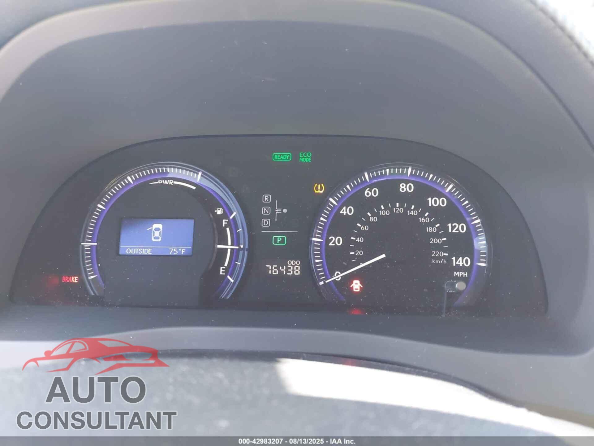 LEXUS HS 250H 2012 - JTHBB1BA7C2048715