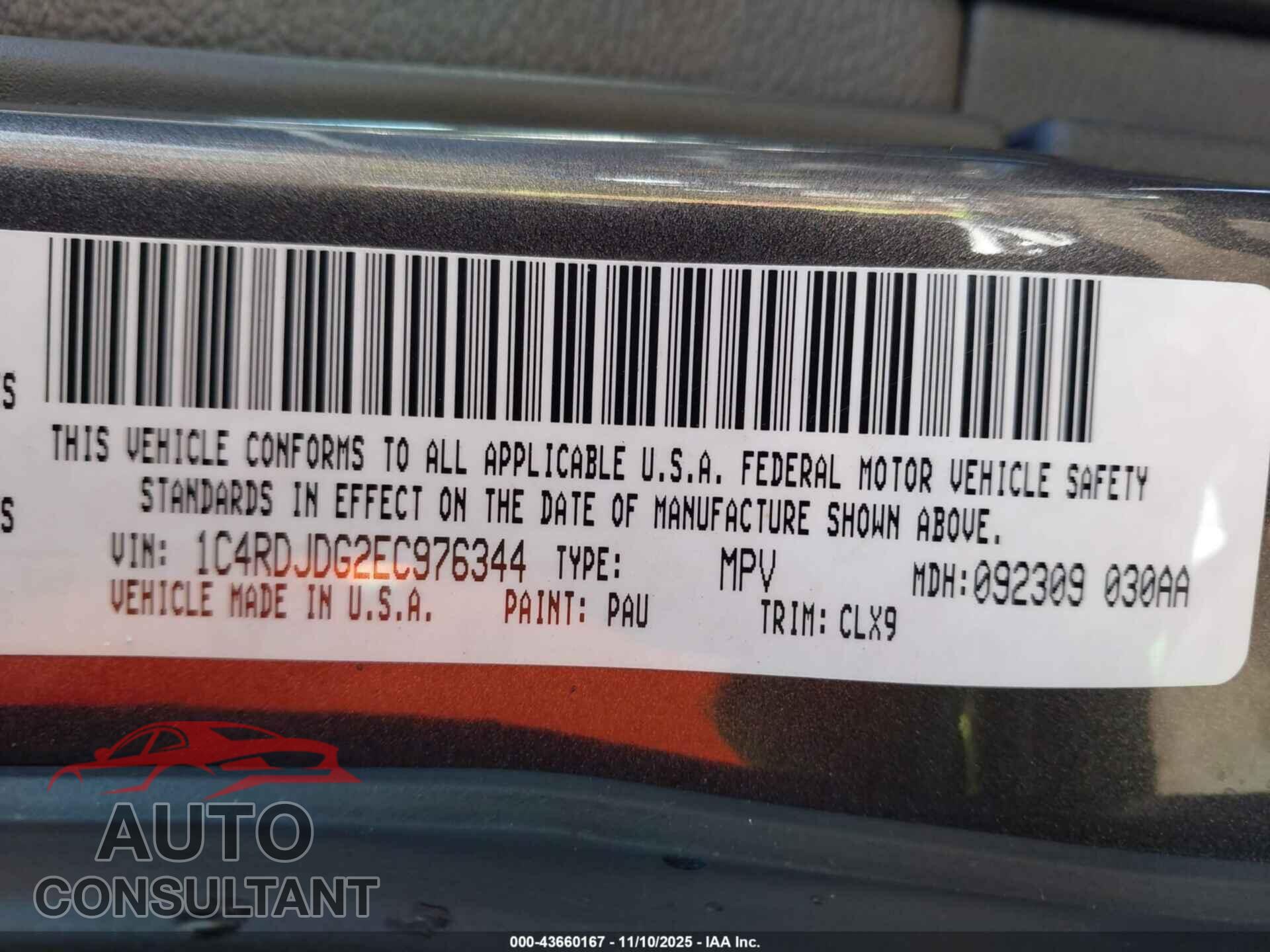DODGE DURANGO 2014 - 1C4RDJDG2EC976344