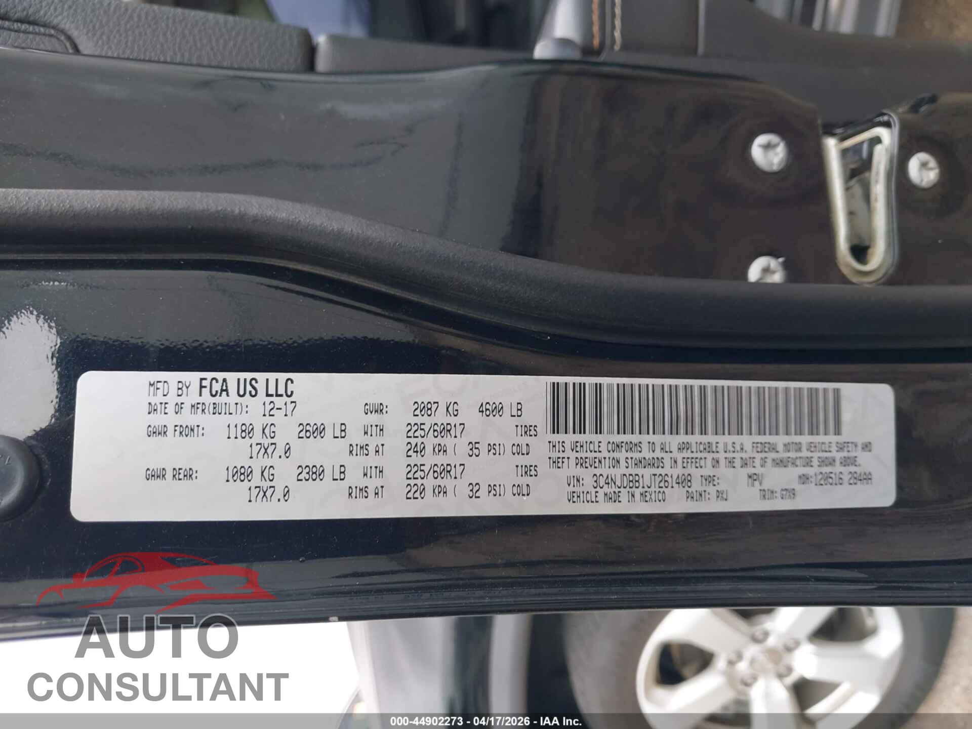 JEEP COMPASS 2018 - 3C4NJDBB1JT261408