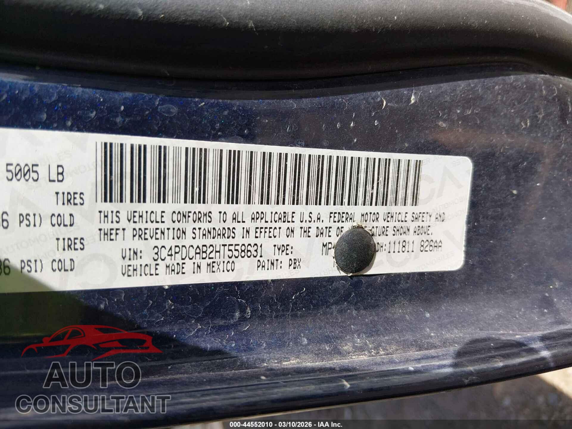 DODGE JOURNEY 2017 - 3C4PDCAB2HT558631