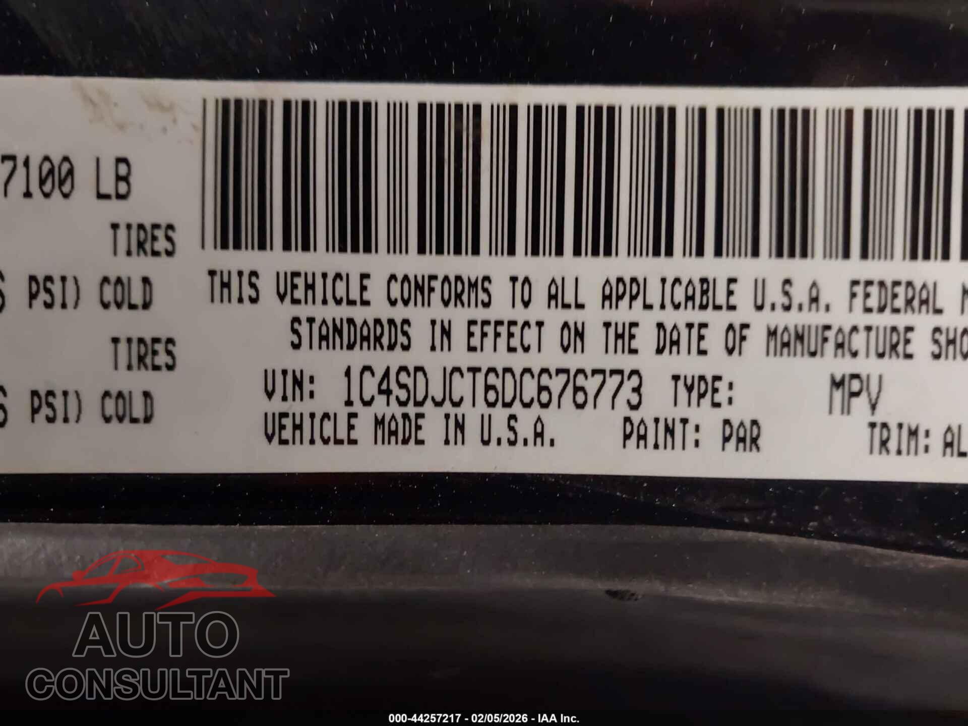 DODGE DURANGO 2013 - 1C4SDJCT6DC676773
