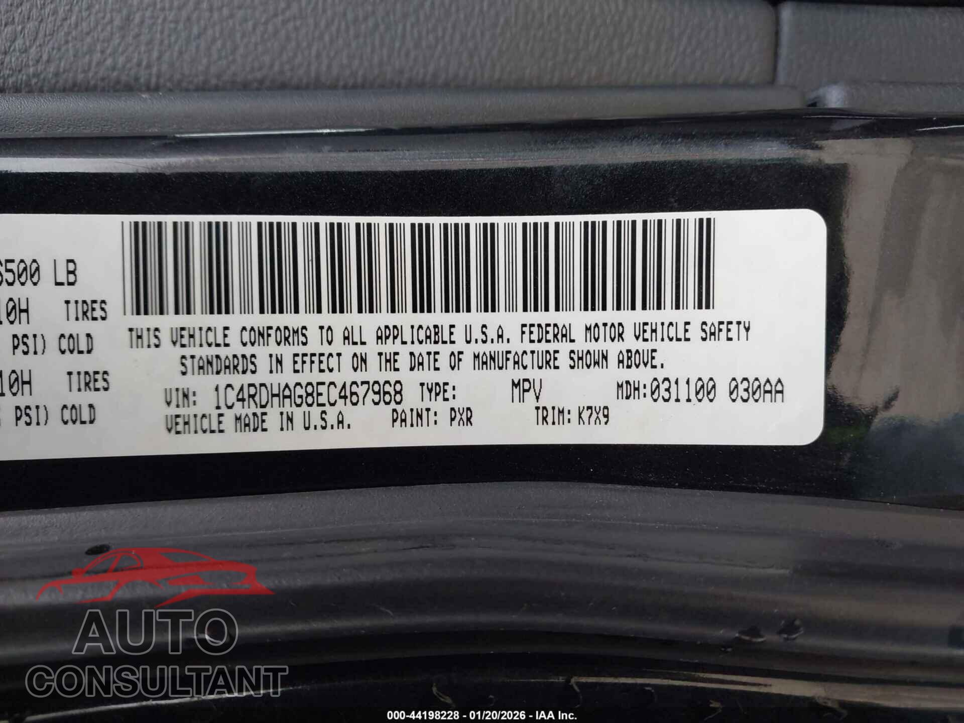 DODGE DURANGO 2014 - 1C4RDHAG8EC467968