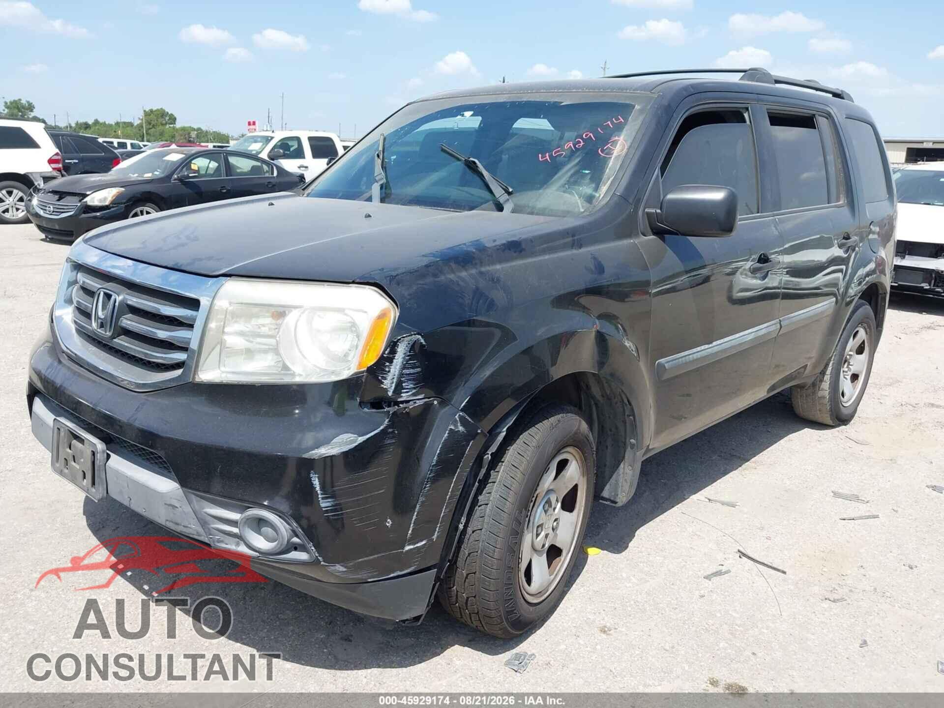 HONDA PILOT 2012 - 5FNYF3H27CB035214