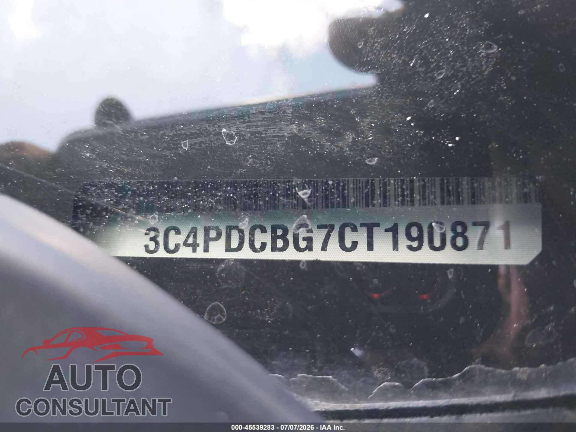 DODGE JOURNEY 2012 - 3C4PDCBG7CT190871