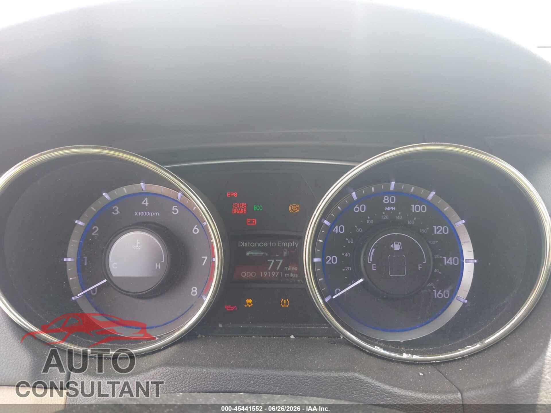 HYUNDAI SONATA 2012 - 5NPEB4AC1CH312867
