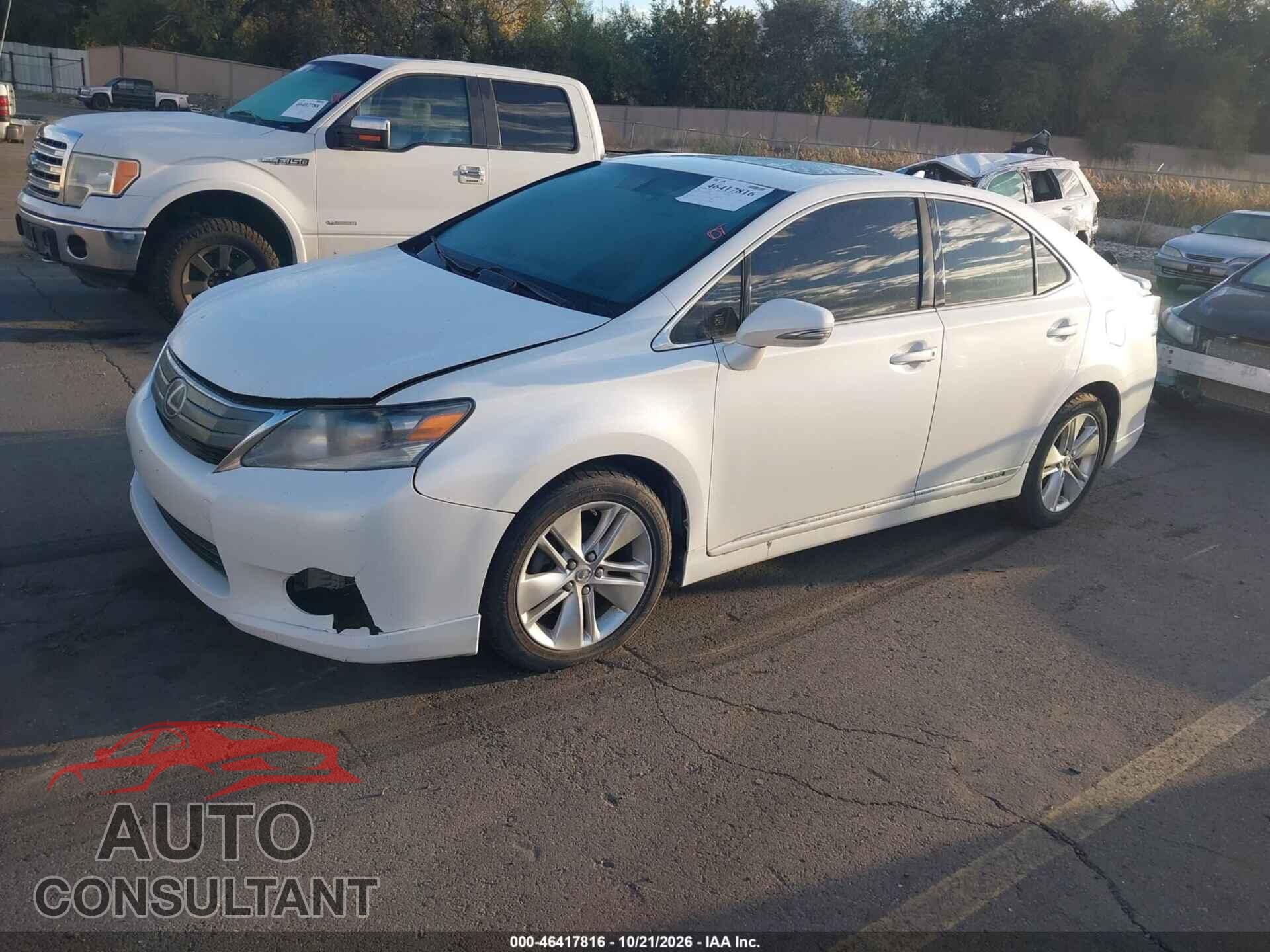 LEXUS HS 250H 2011 - JTHBB1BA0B2044486