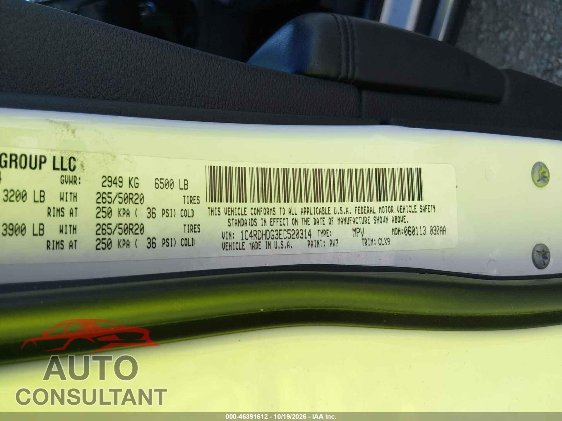 DODGE DURANGO 2014 - 1C4RDHDG3EC520314