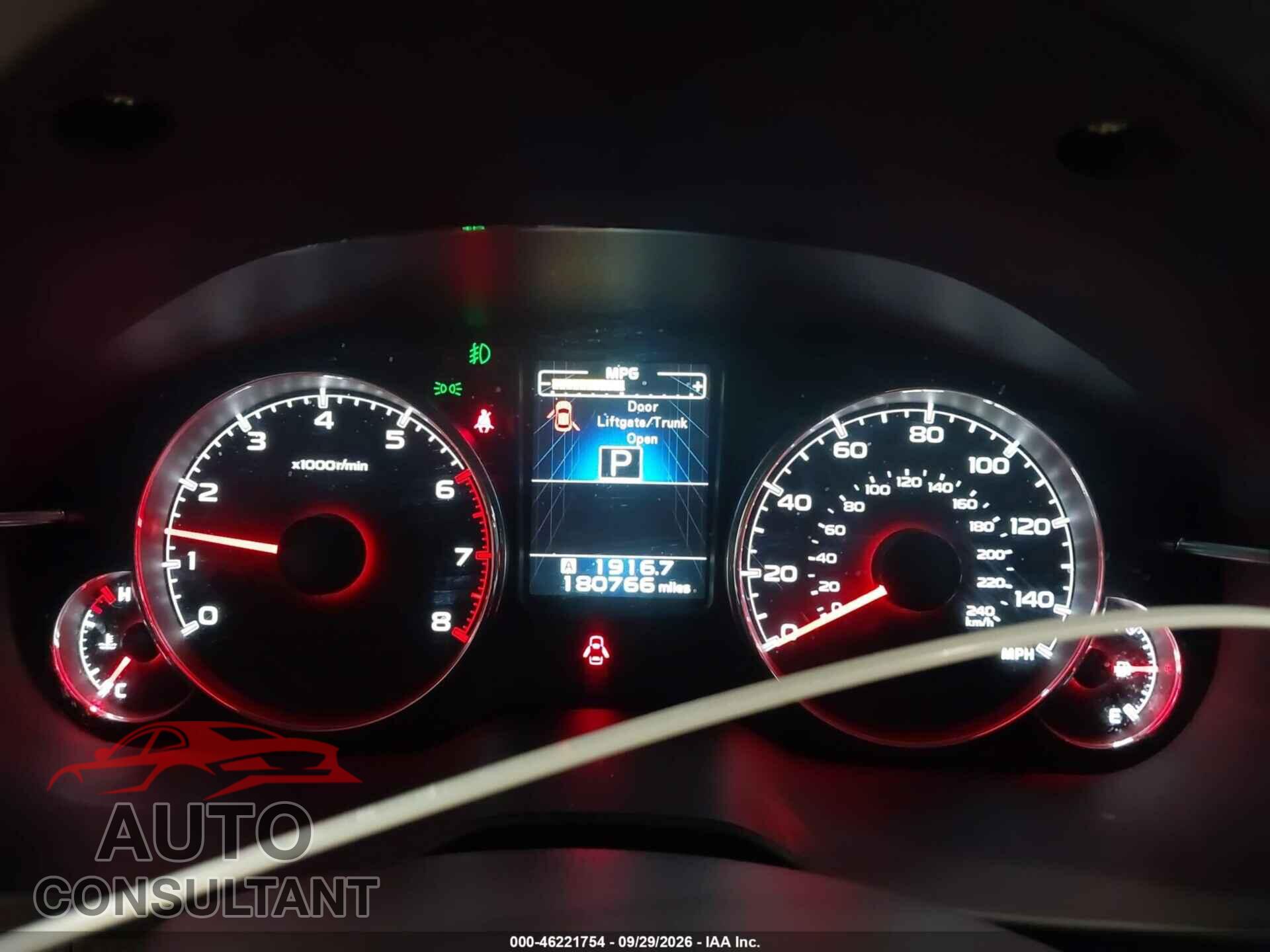 SUBARU OUTBACK 2013 - 4S4BRBKC6D3241966