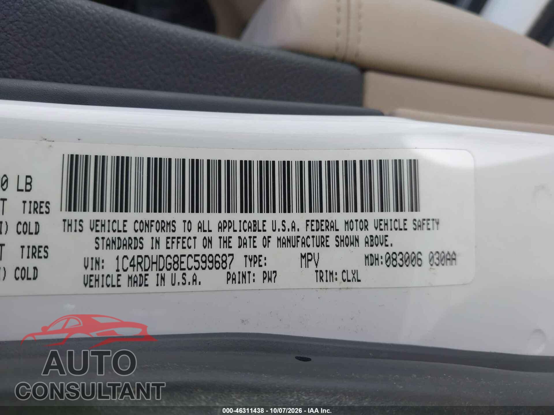 DODGE DURANGO 2014 - 1C4RDHDG8EC599687