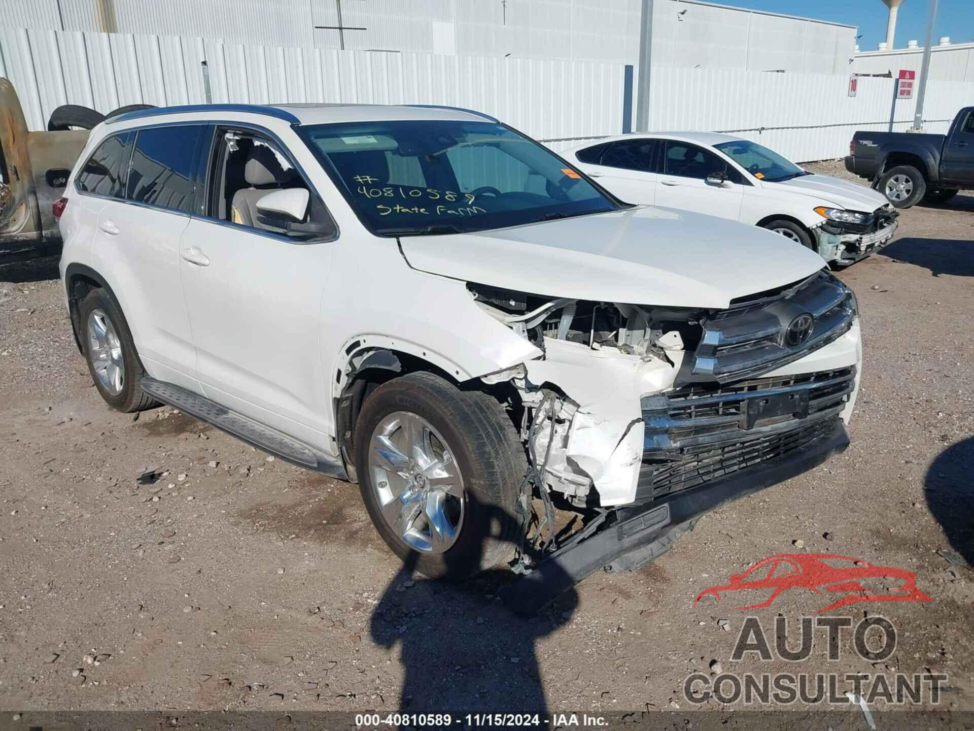 TOYOTA HIGHLANDER 2018 - 5TDYZRFH8JS284650