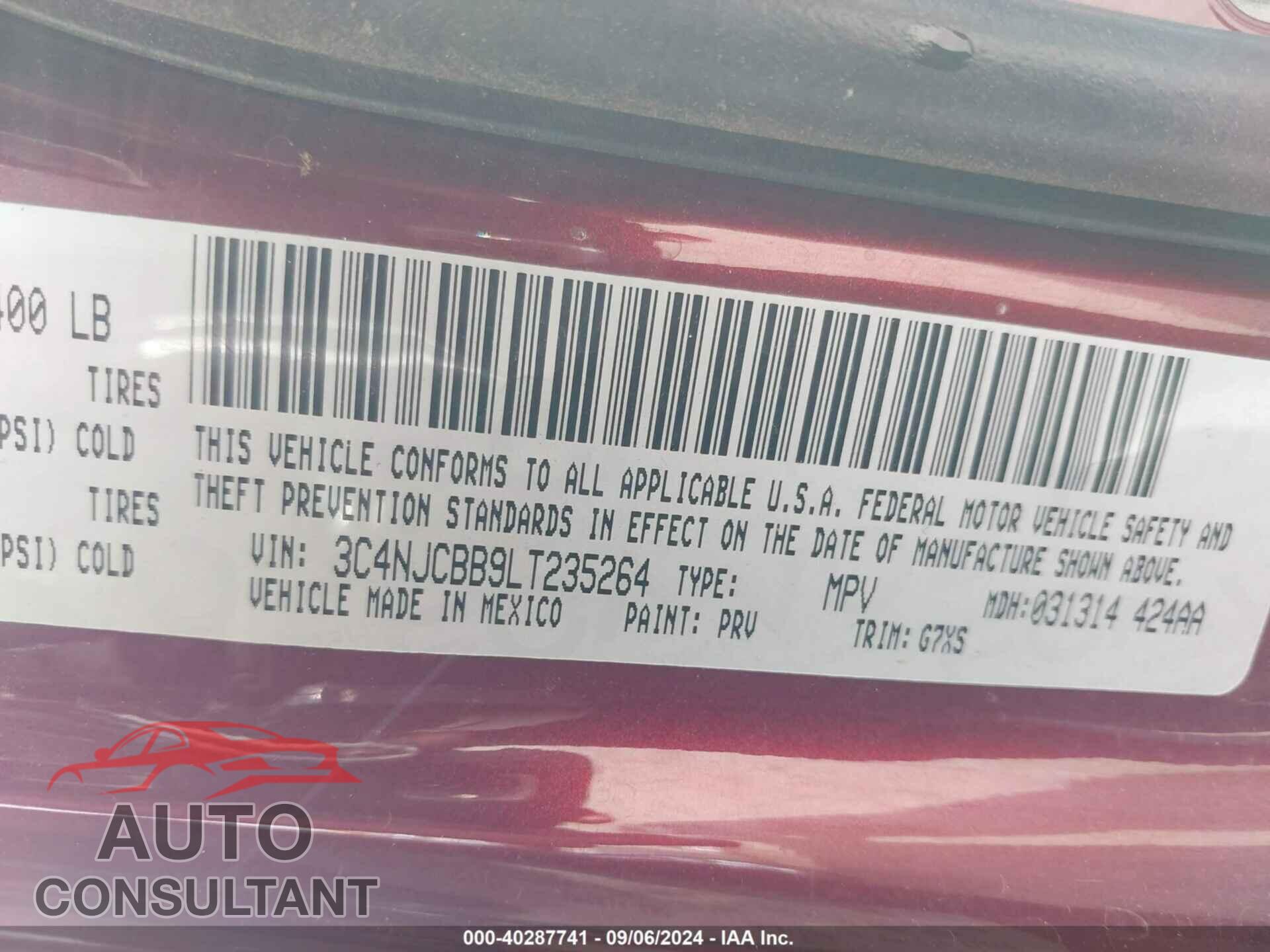 JEEP COMPASS 2020 - 3C4NJCBB9LT235264