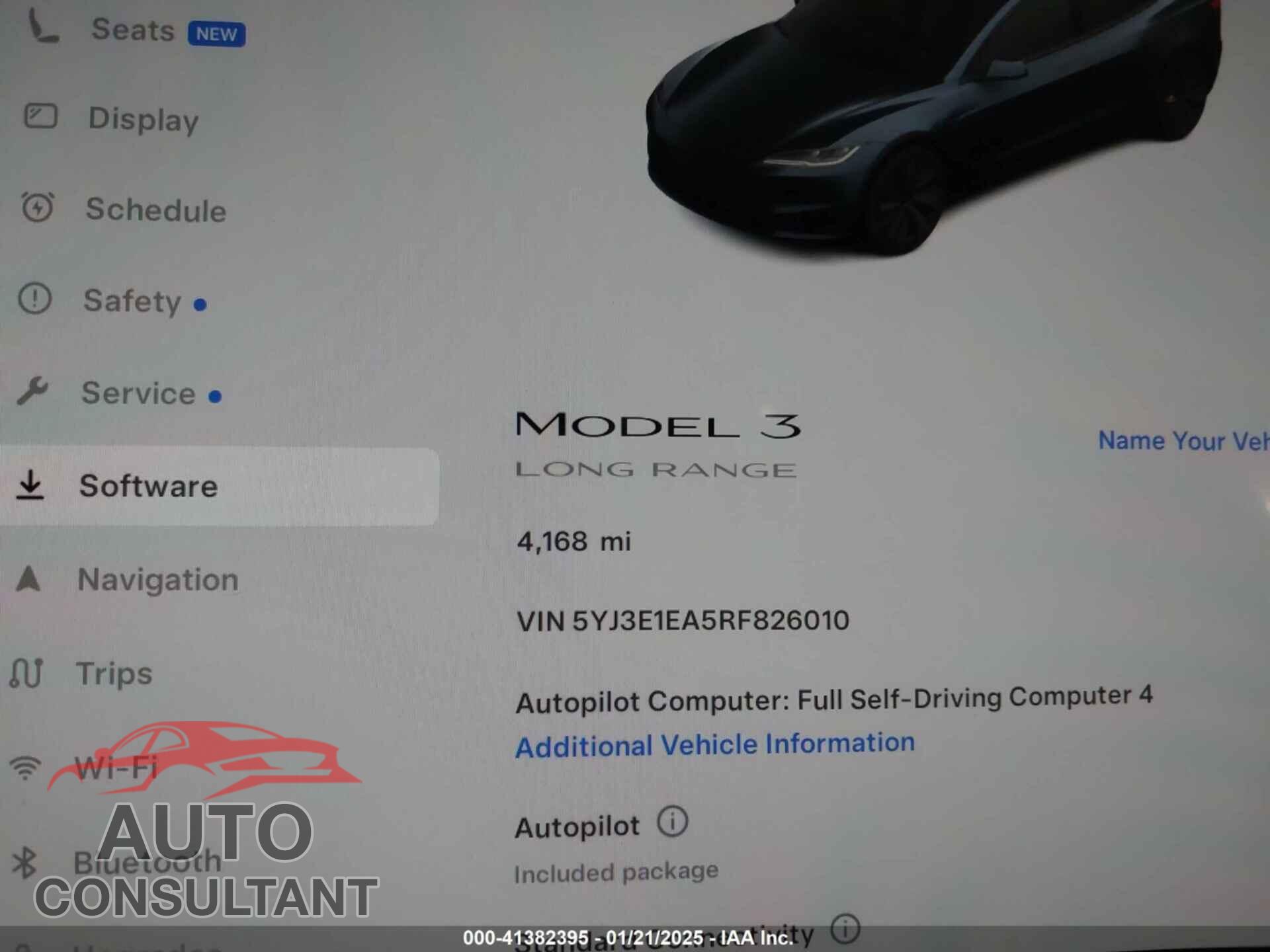 TESLA MODEL 3 2024 - 5YJ3E1EA5RF826010