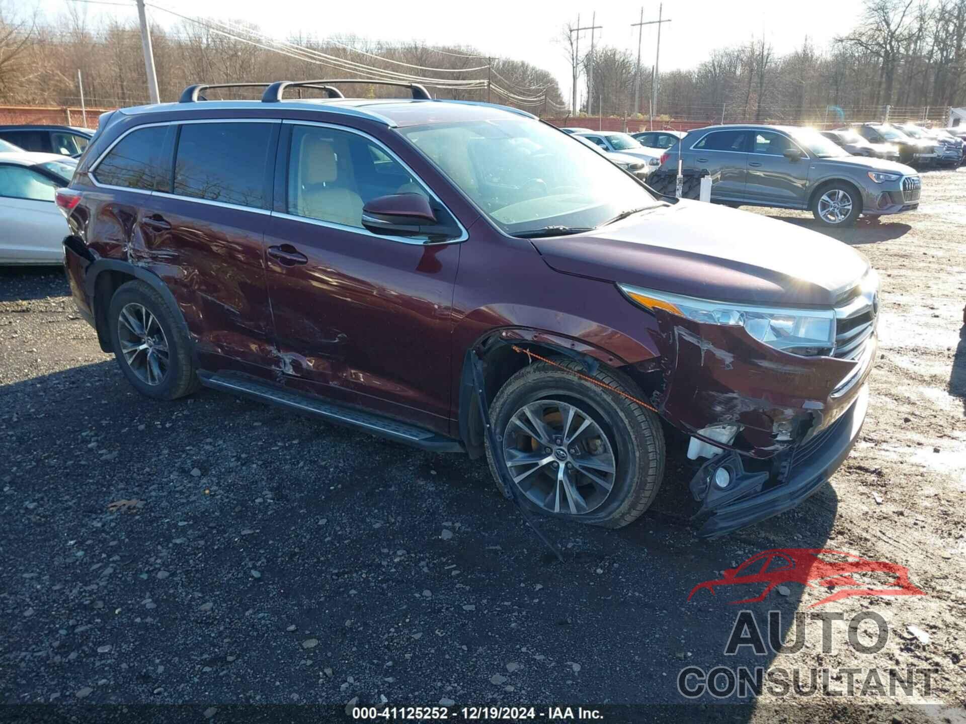 TOYOTA HIGHLANDER 2016 - 5TDJKRFH5GS246291