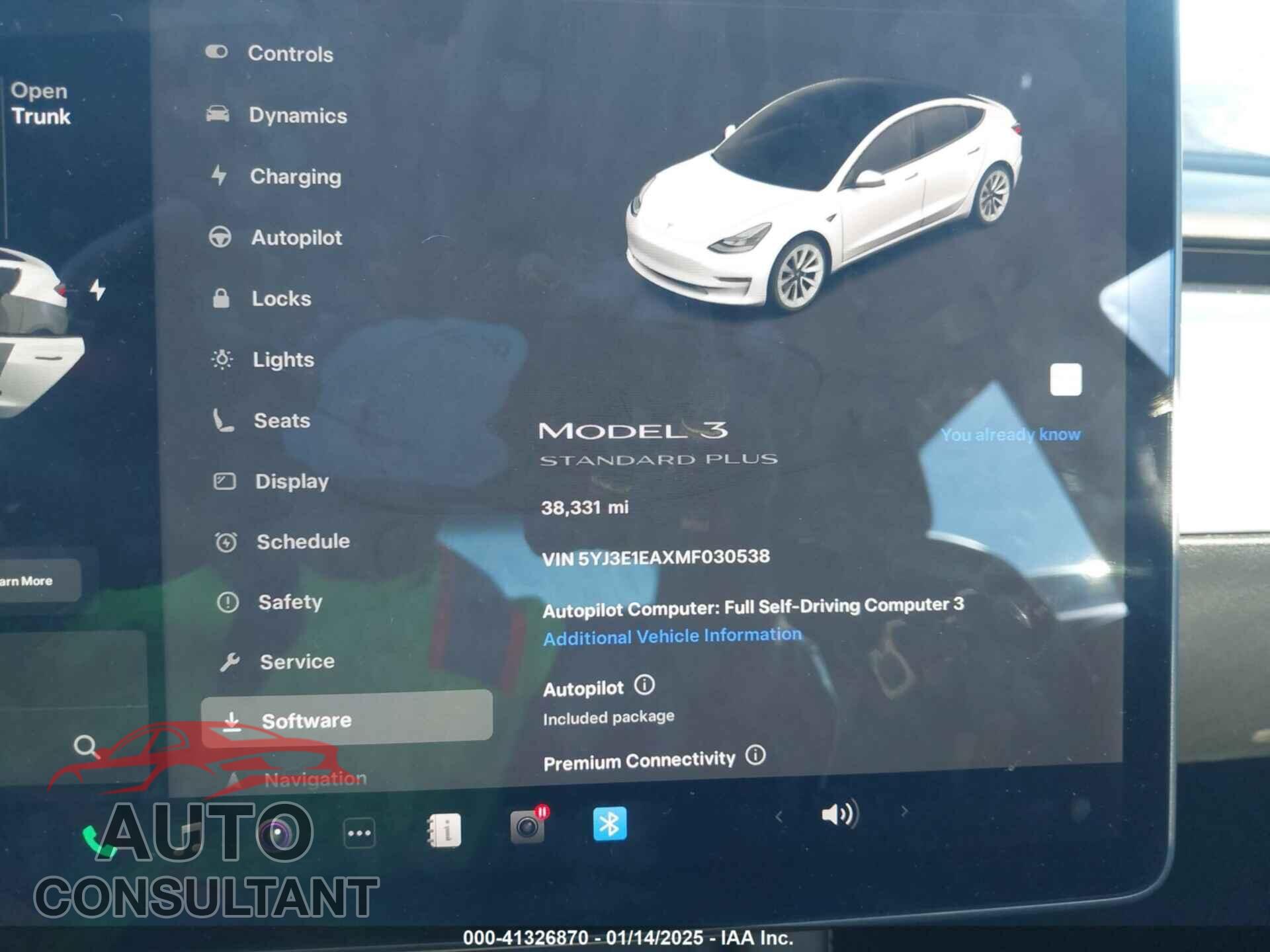 TESLA MODEL 3 2021 - 5YJ3E1EAXMF030538
