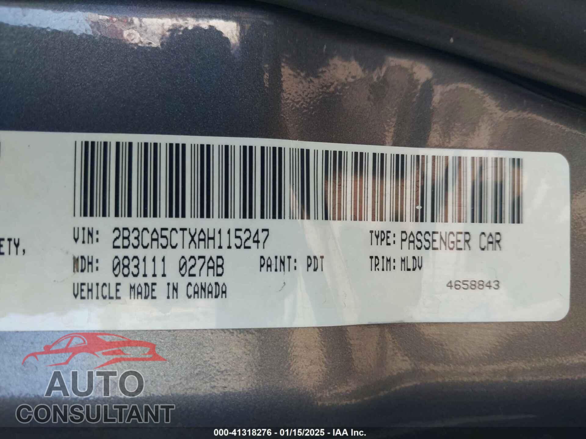 DODGE CHARGER 2010 - 2B3CA5CTXAH115247