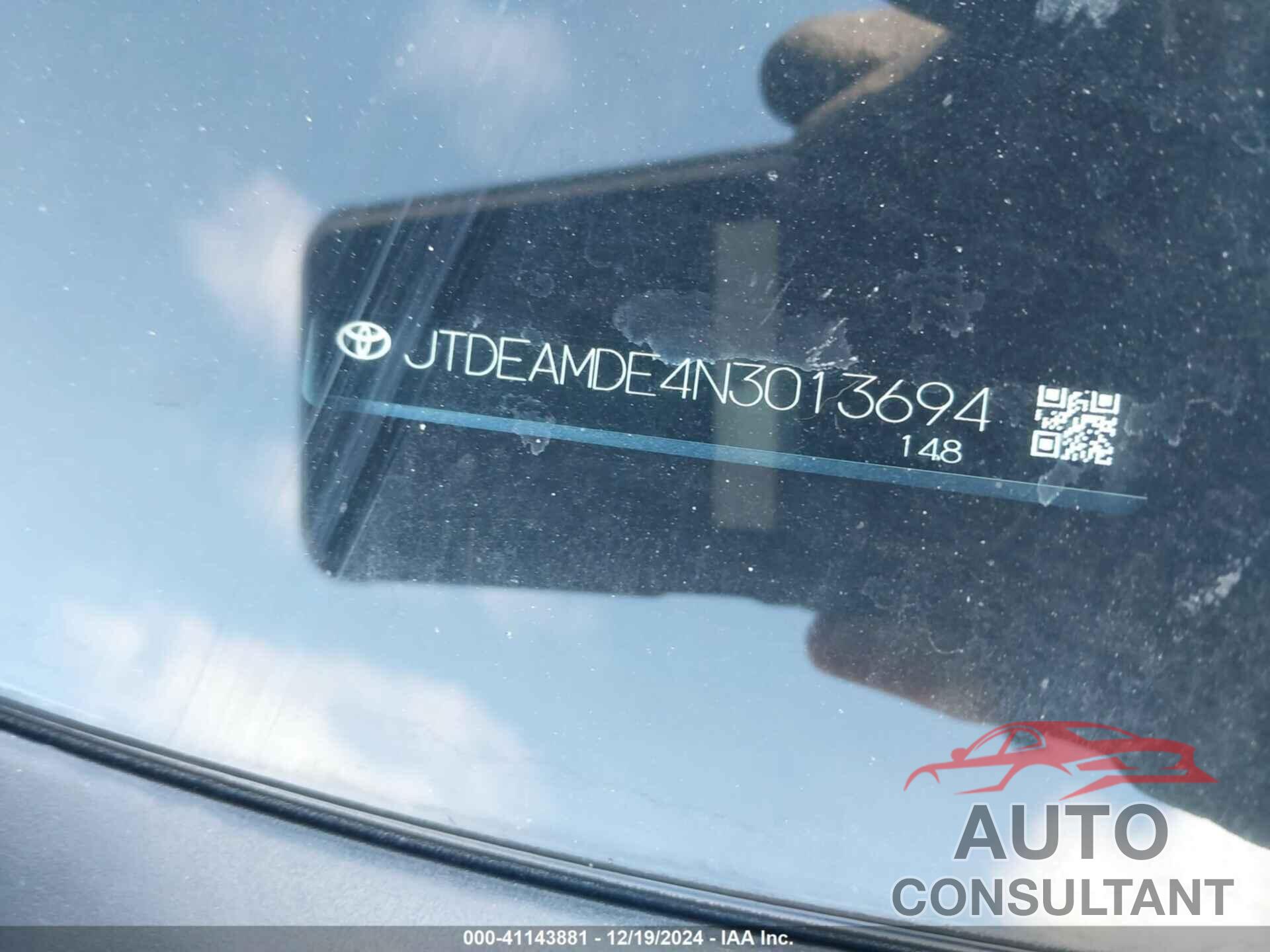 TOYOTA COROLLA 2022 - JTDEAMDE4N3013694