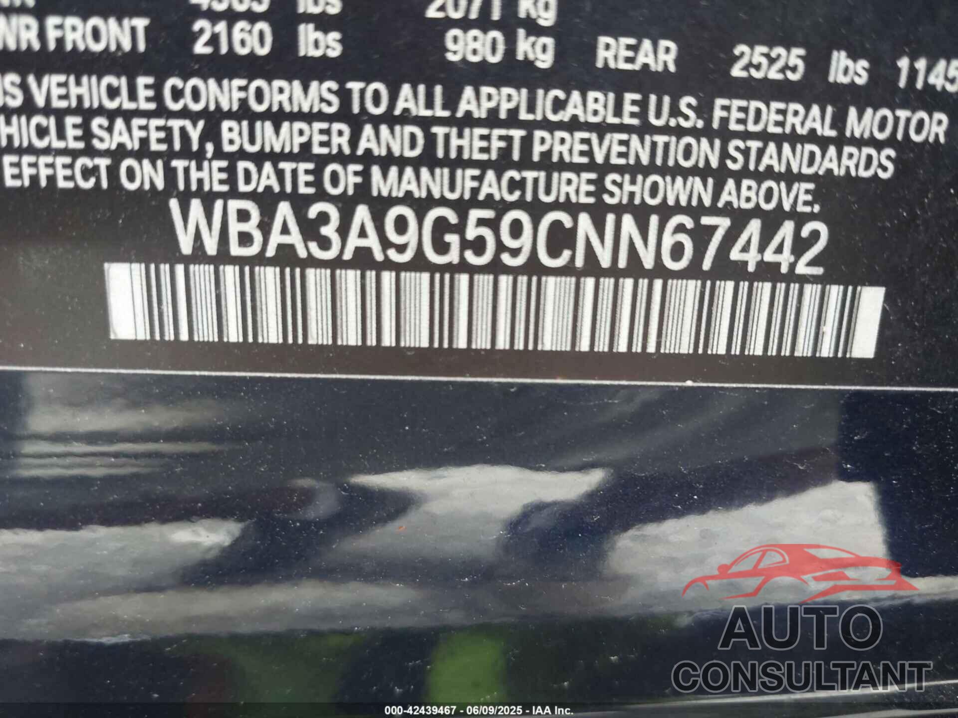 BMW 335I 2012 - WBA3A9G59CNN67442