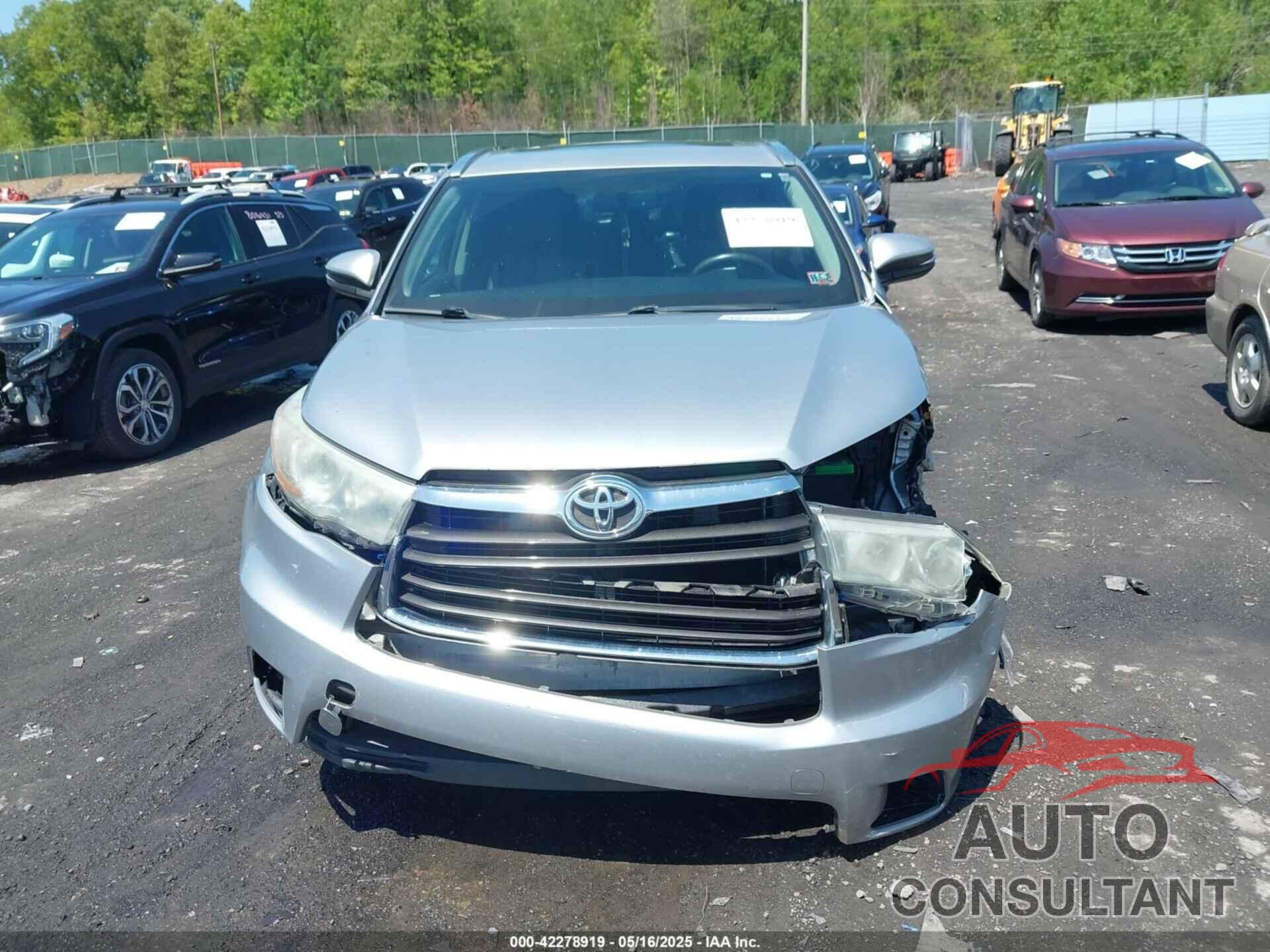 TOYOTA HIGHLANDER 2015 - 5TDJKRFH1FS217045
