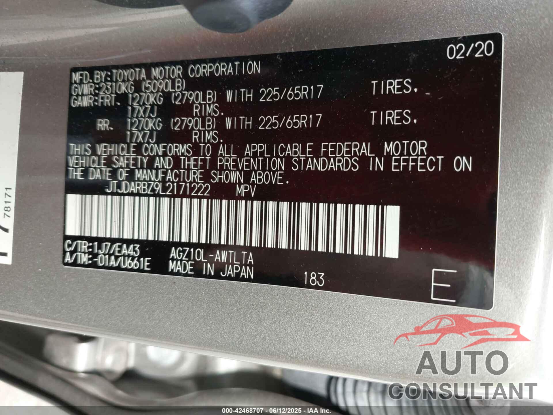 LEXUS NX 300 2020 - JTJDARBZ9L2171222