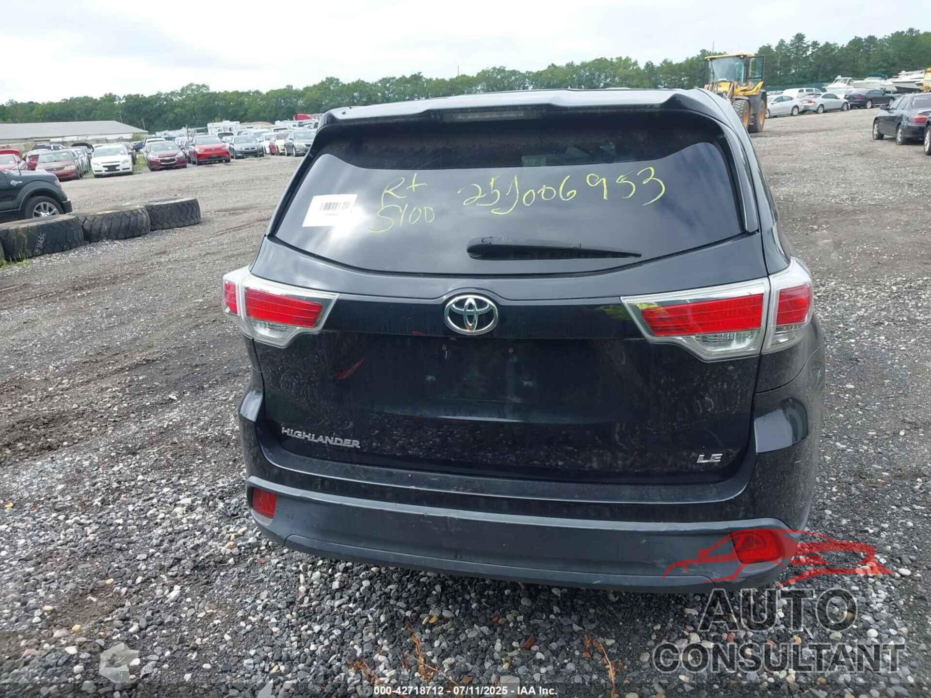 TOYOTA HIGHLANDER 2015 - 5TDZARFH2FS016065