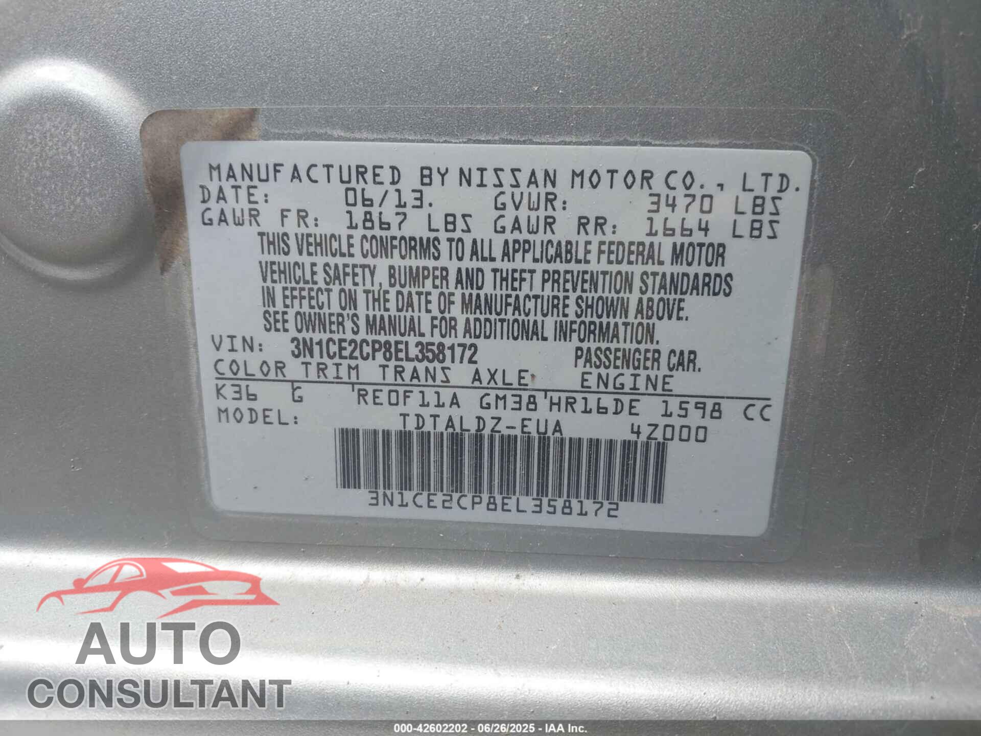 NISSAN VERSA NOTE 2014 - 3N1CE2CP8EL358172