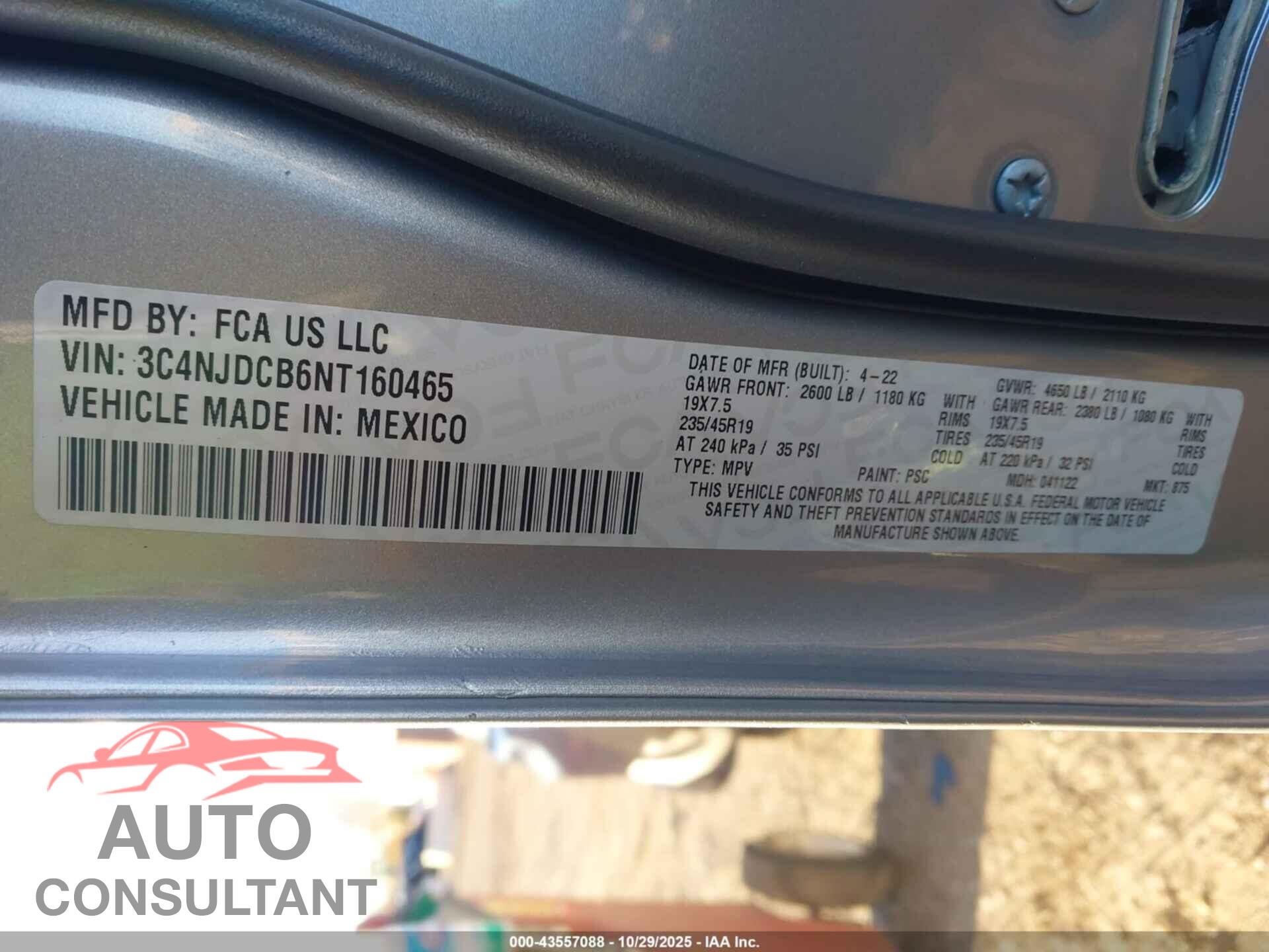 JEEP COMPASS 2022 - 3C4NJDCB6NT160465