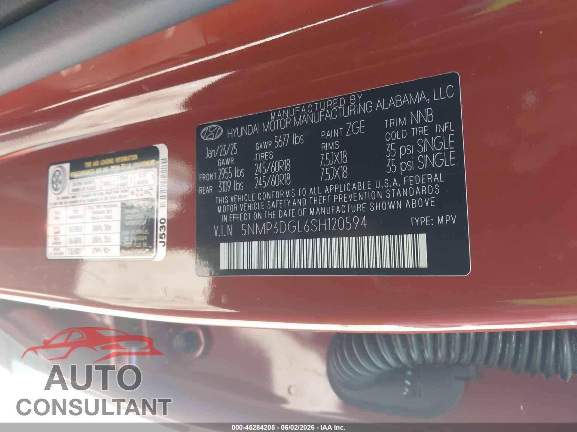 HYUNDAI SANTA FE 2025 - 5NMP3DGL6SH120594