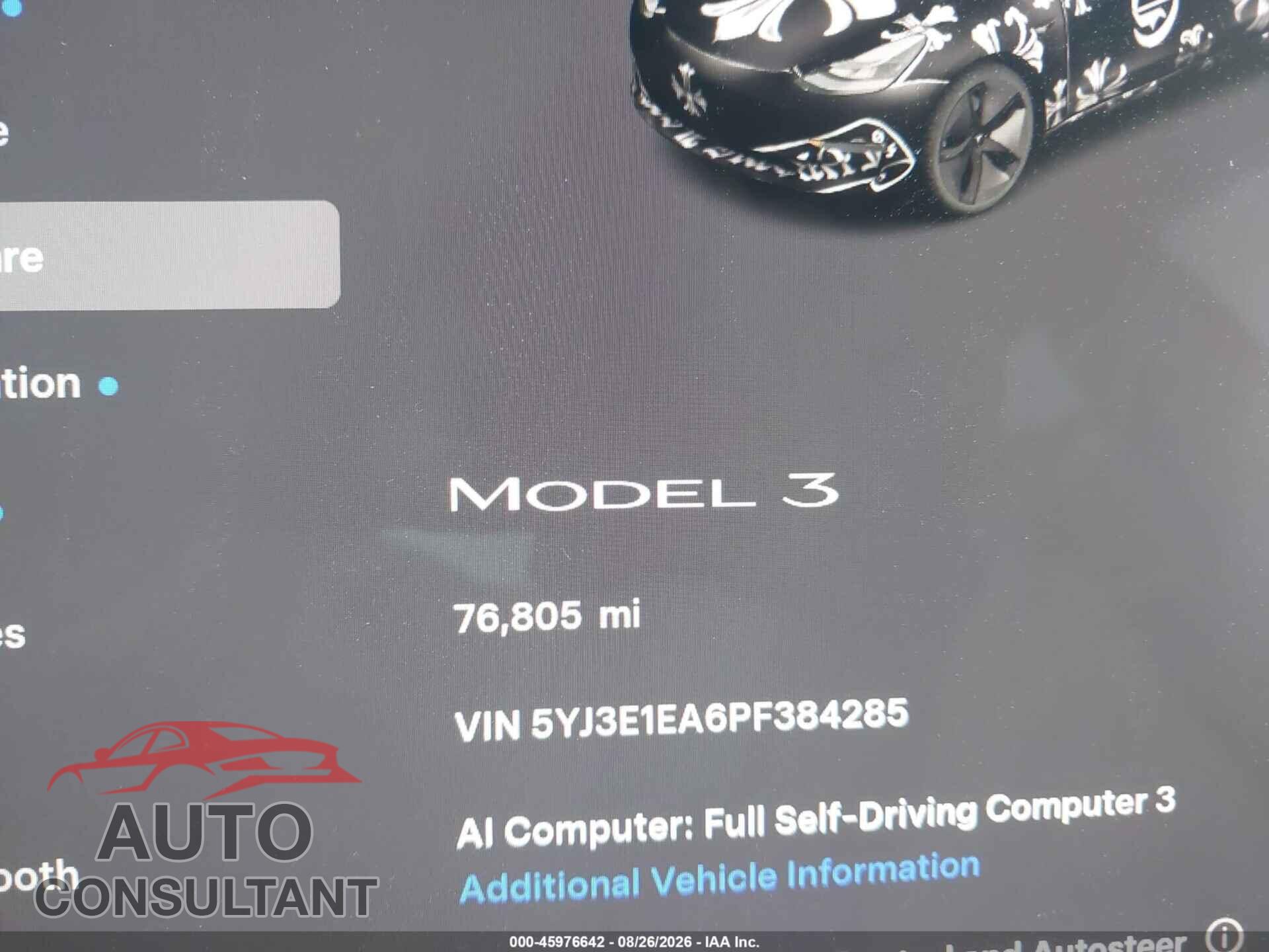 TESLA MODEL 3 2023 - 5YJ3E1EA6PF384285