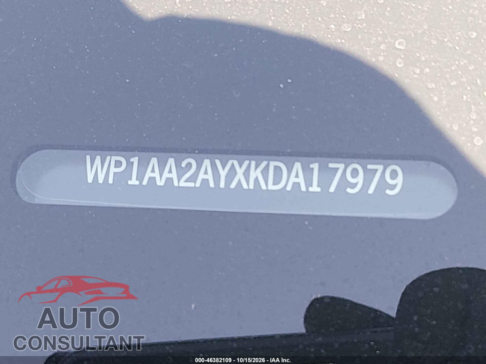 PORSCHE CAYENNE 2019 - WP1AA2AYXKDA17979