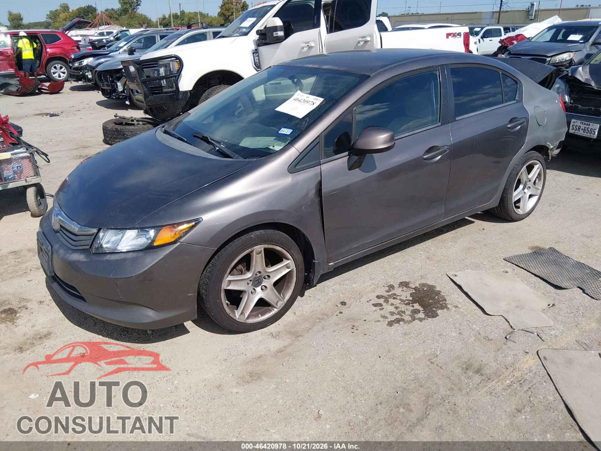 HONDA CIVIC 2012 - 19XFB2F56CE360078