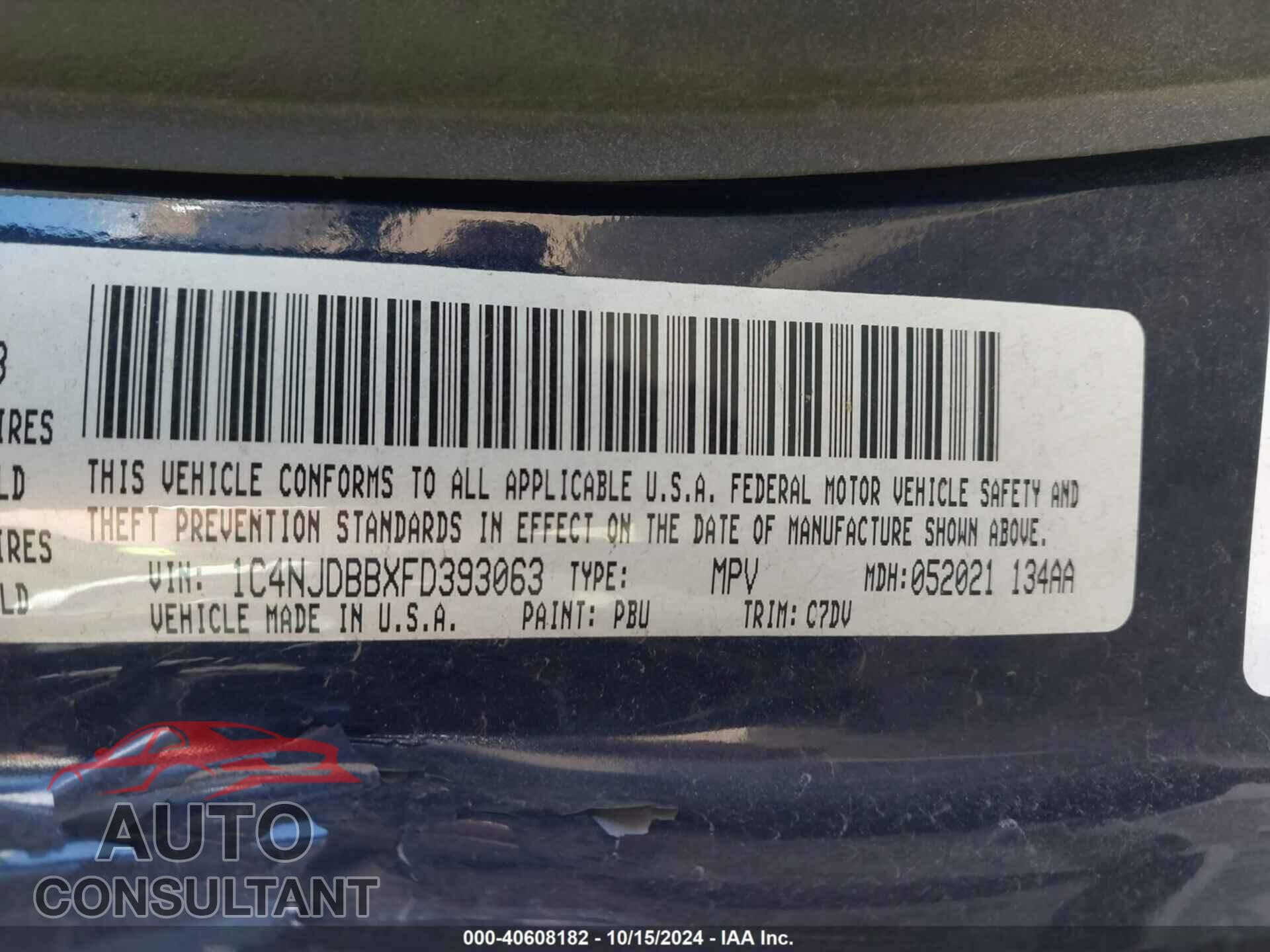 JEEP COMPASS 2015 - 1C4NJDBBXFD393063