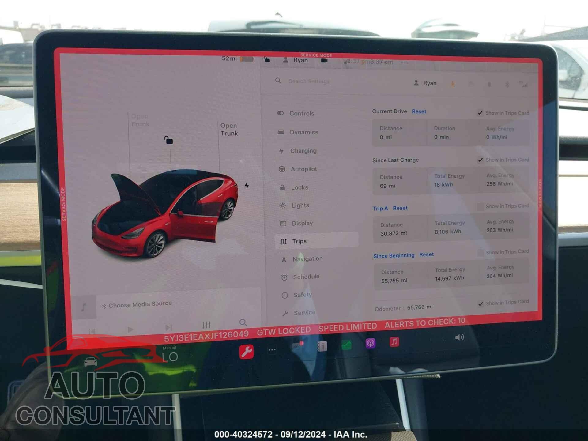 TESLA MODEL 3 2018 - 5YJ3E1EAXJF126049