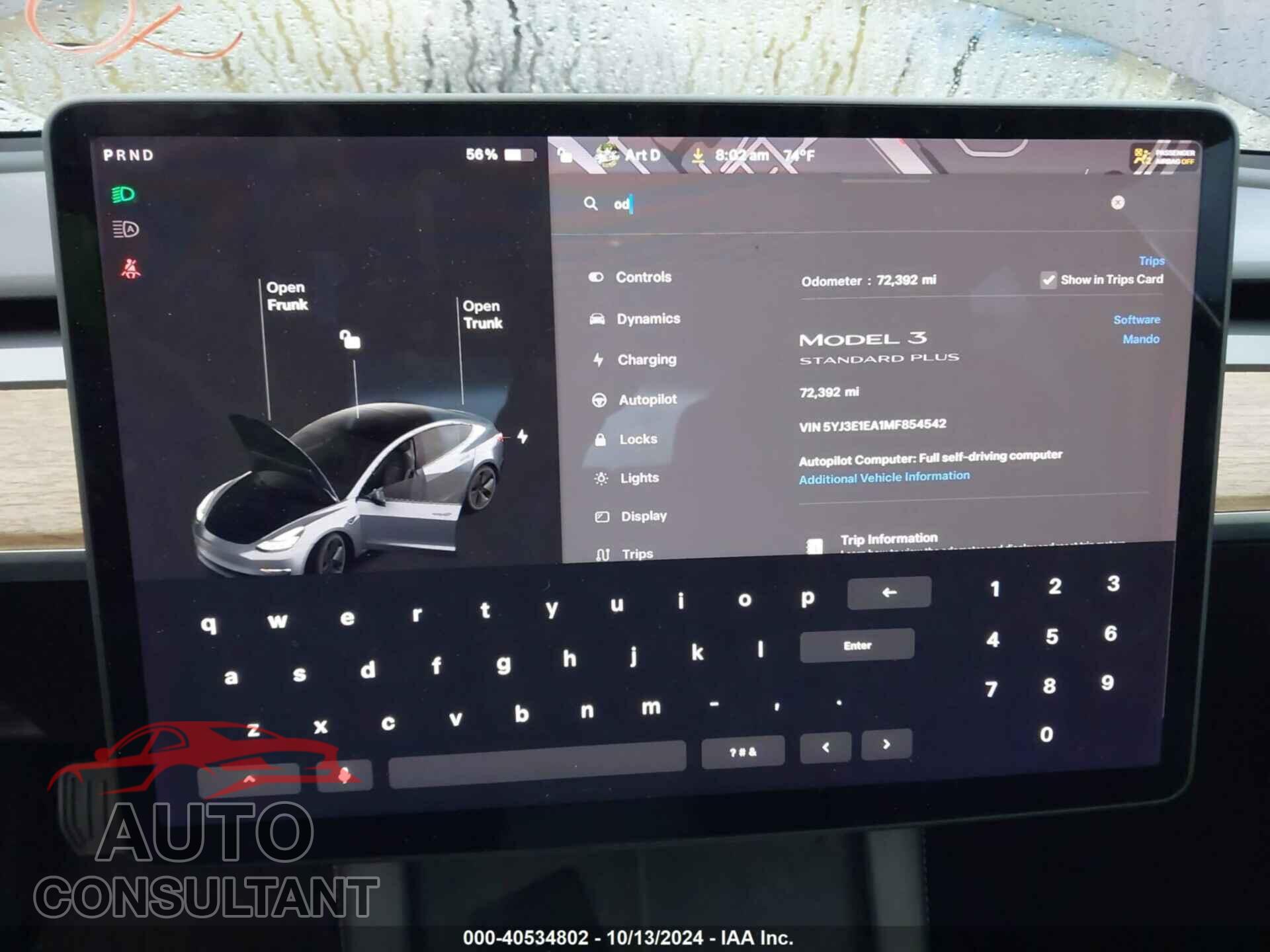 TESLA MODEL 3 2021 - 5YJ3E1EA1MF854542
