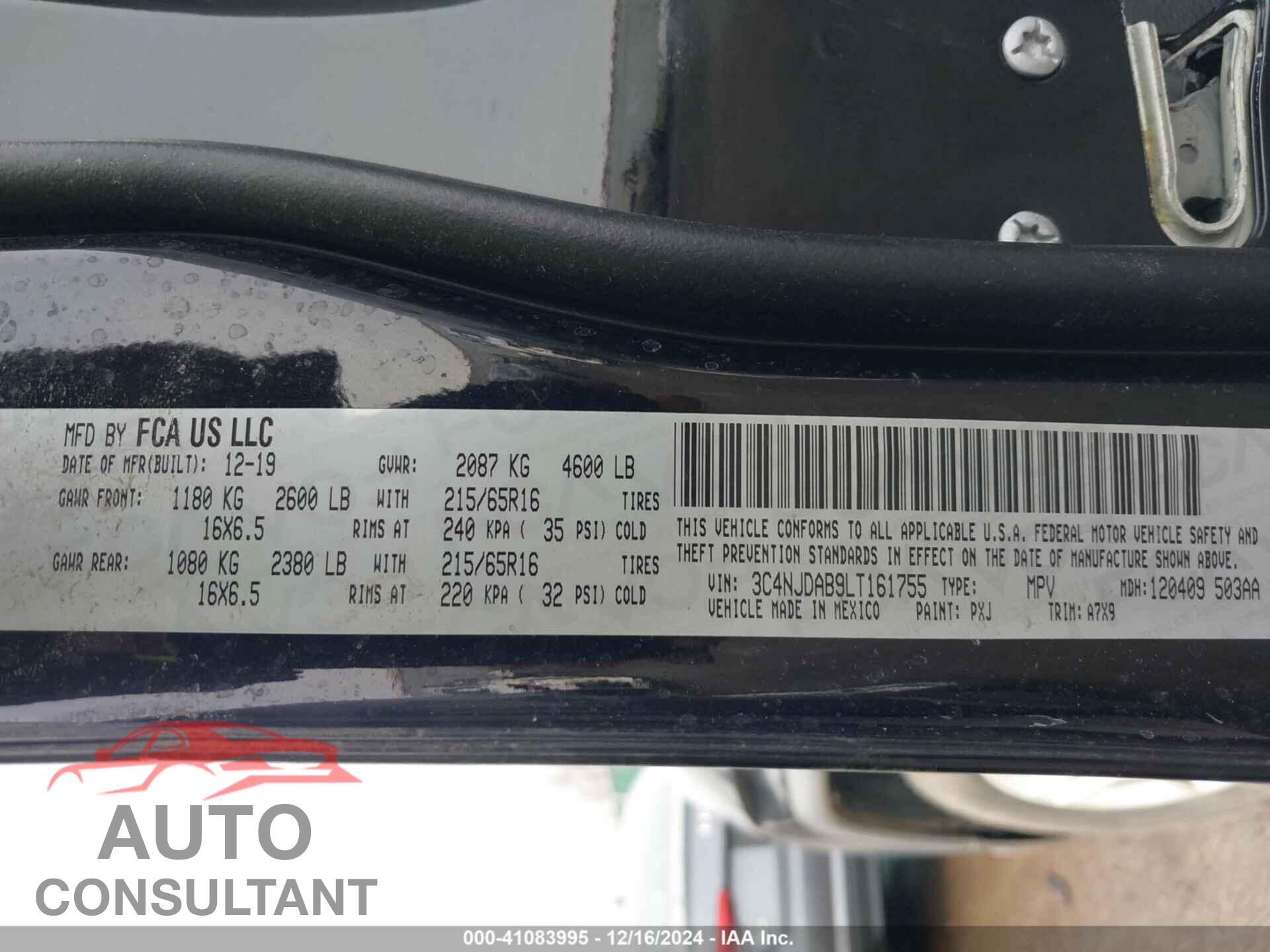 JEEP COMPASS 2020 - 3C4NJDAB9LT161755