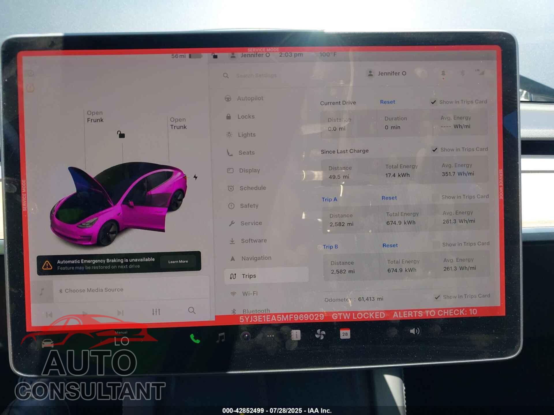 TESLA MODEL 3 2021 - 5YJ3E1EA5MF969029