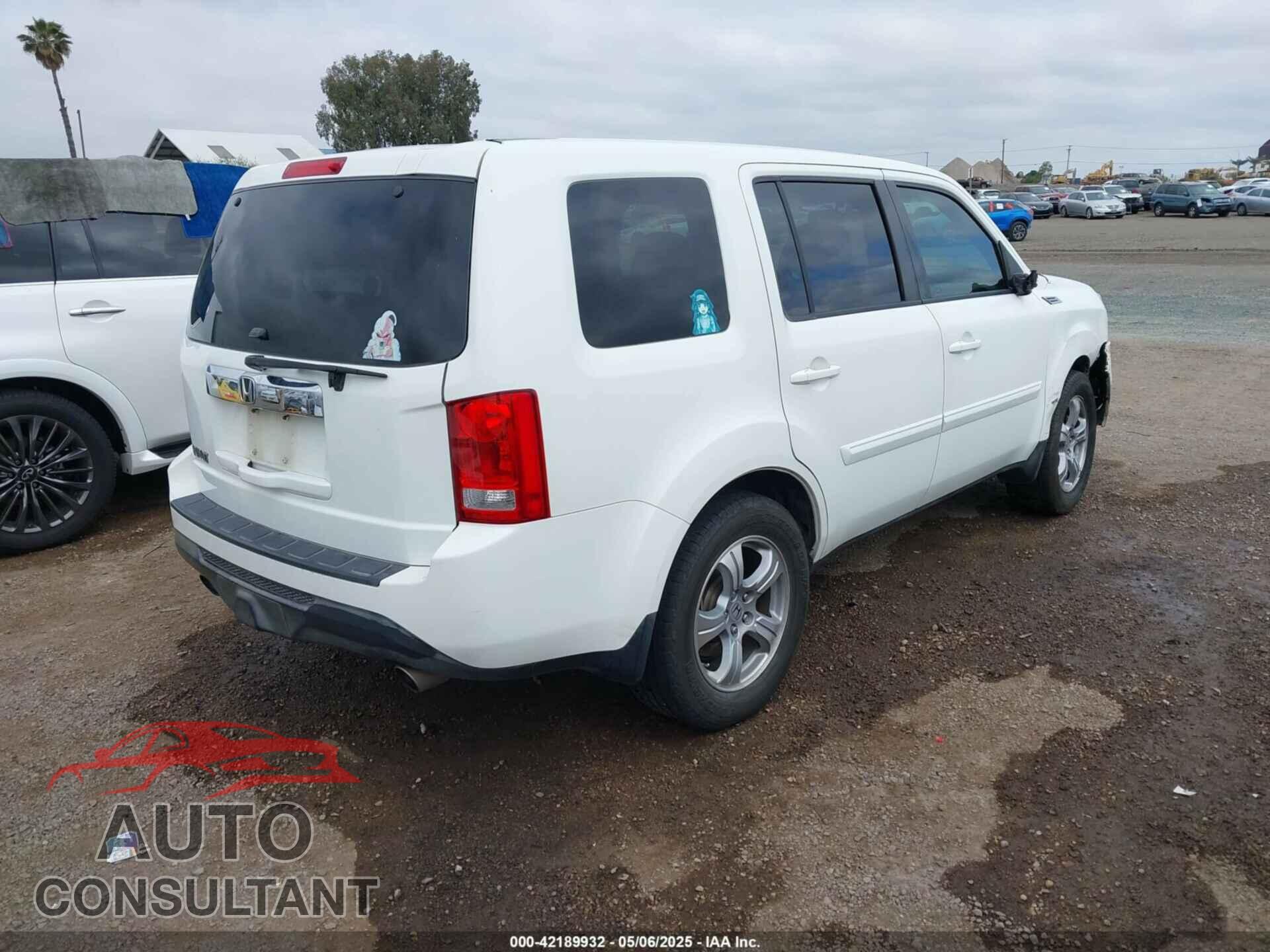 HONDA PILOT 2012 - 5FNYF3H40CB034181