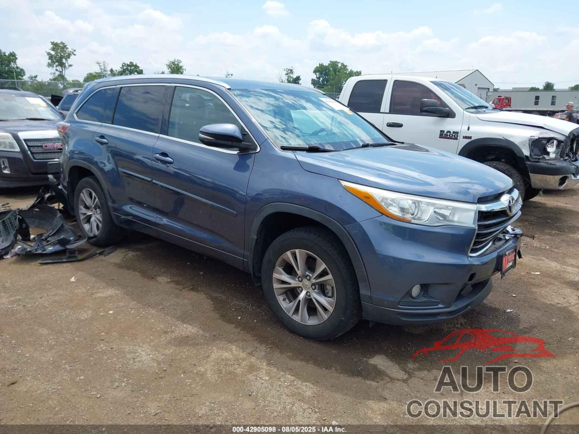 TOYOTA HIGHLANDER 2015 - 5TDJKRFH7FS219186