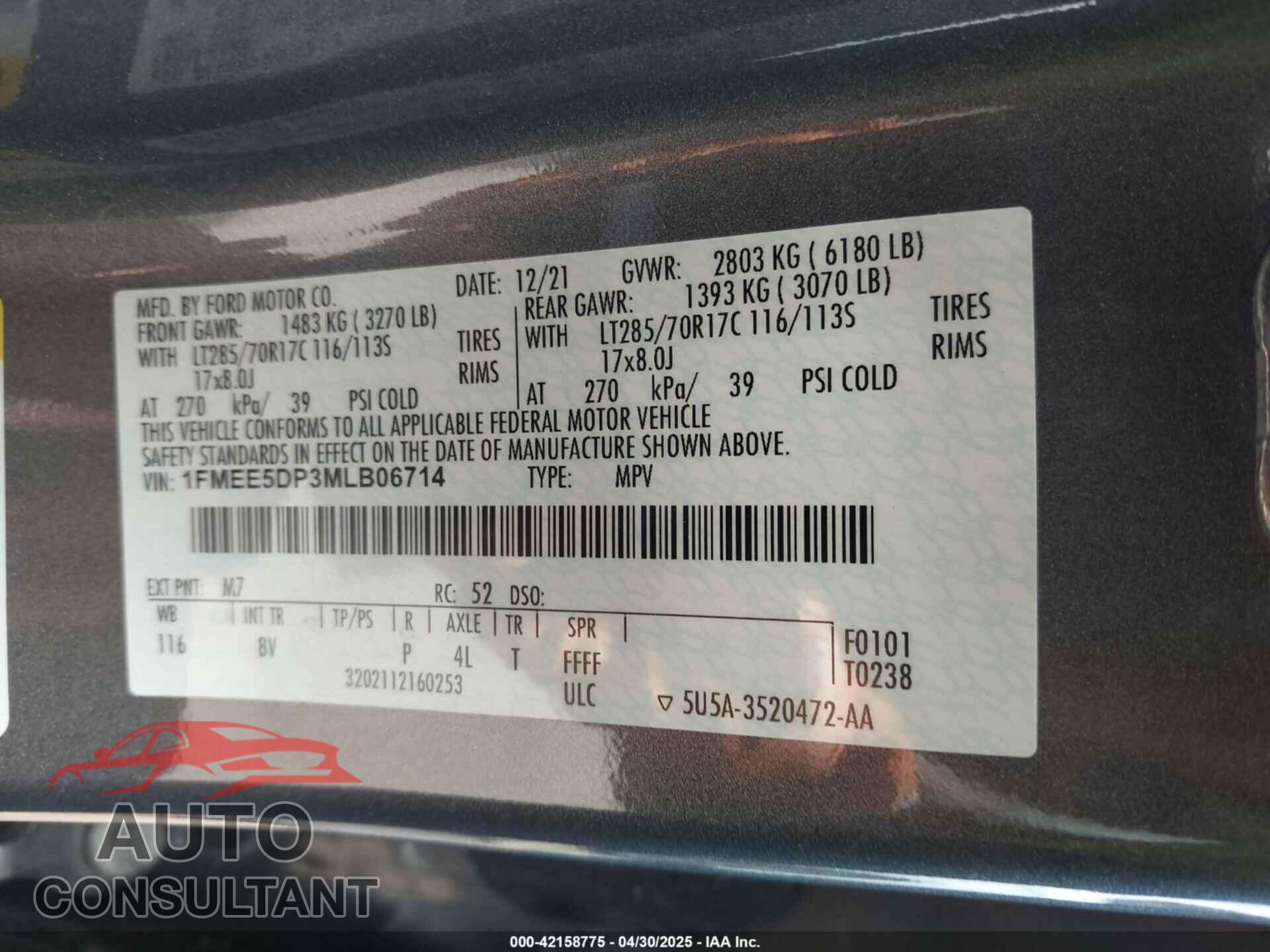 FORD BRONCO 2021 - 1FMEE5DP3MLB06714