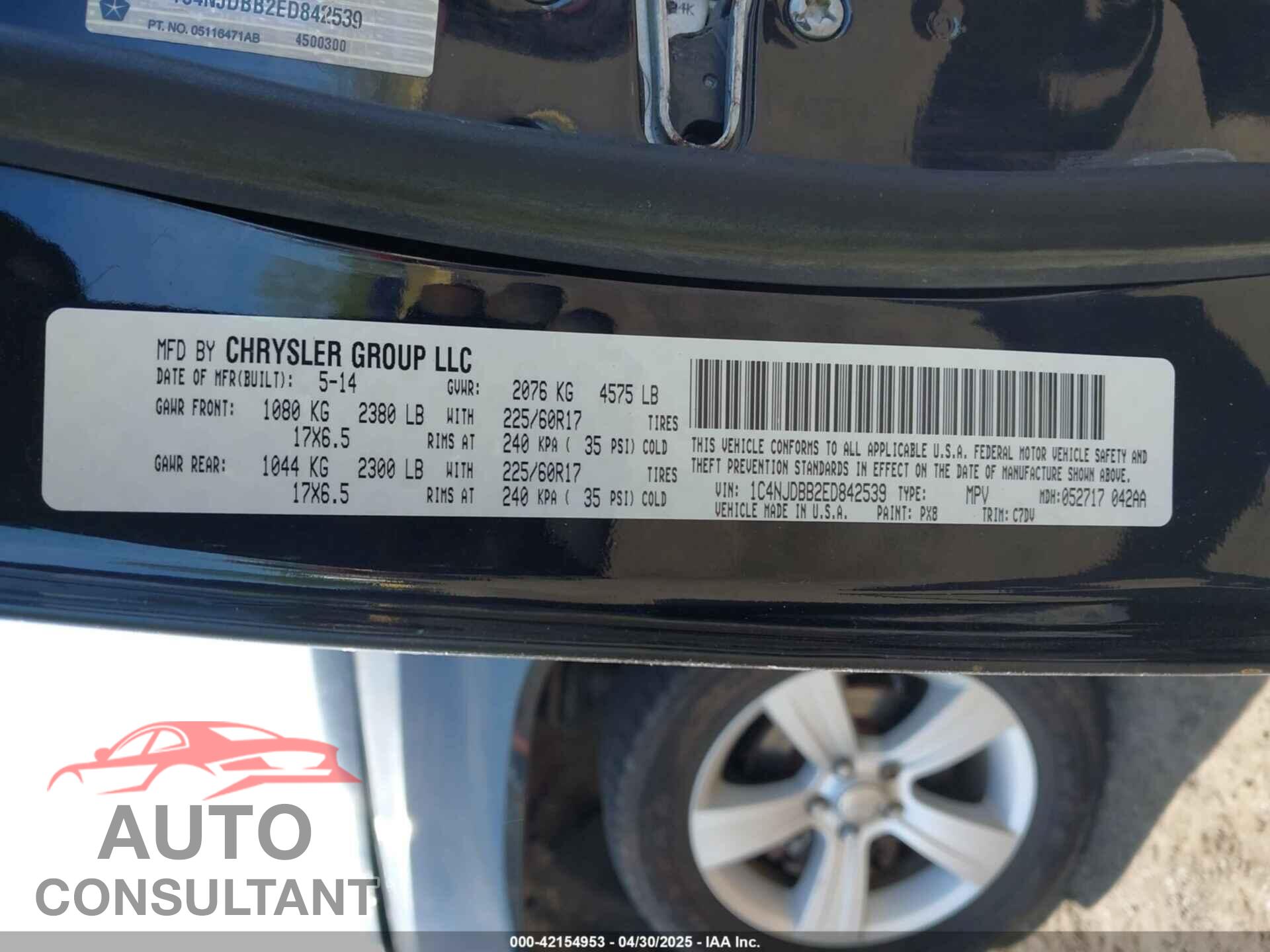 JEEP COMPASS 2014 - 1C4NJDBB2ED842539