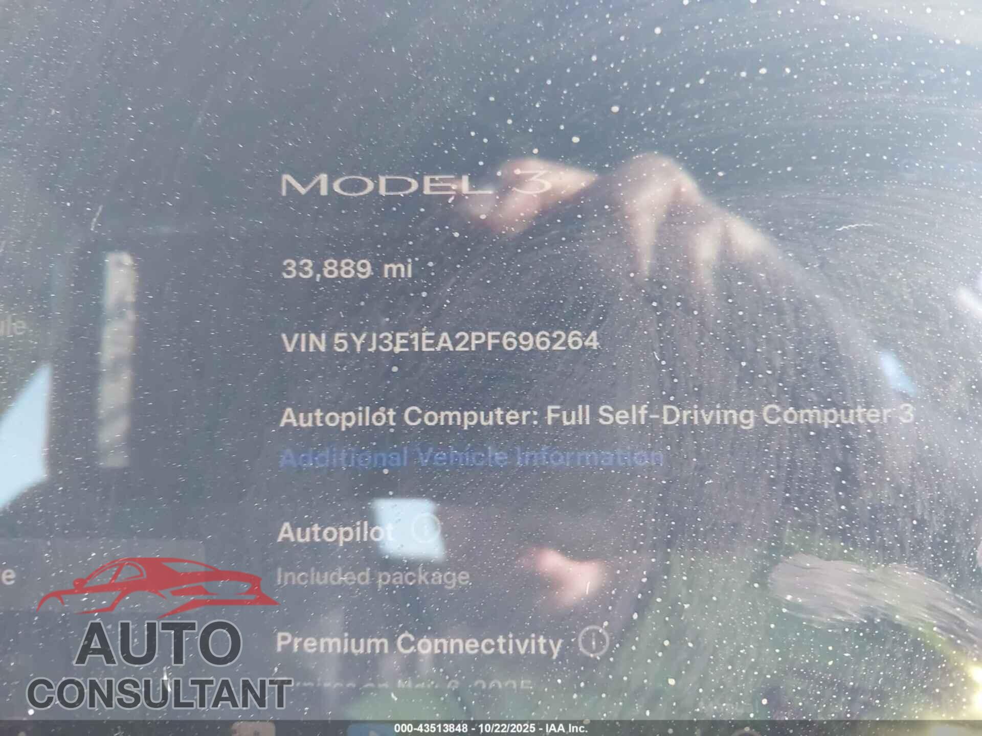 TESLA MODEL 3 2023 - 5YJ3E1EA2PF696264