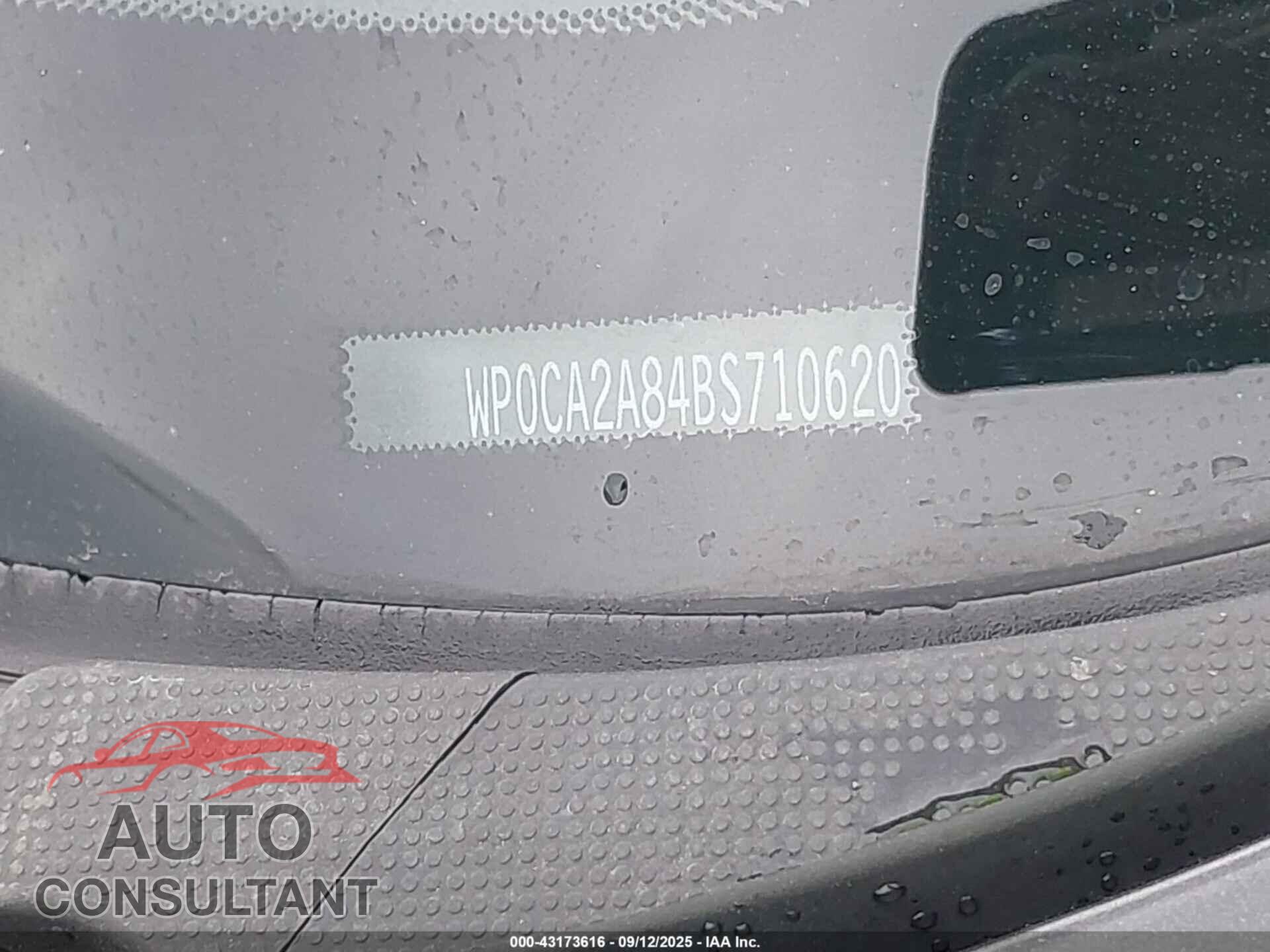PORSCHE BOXSTER 2011 - WP0CA2A84BS710620