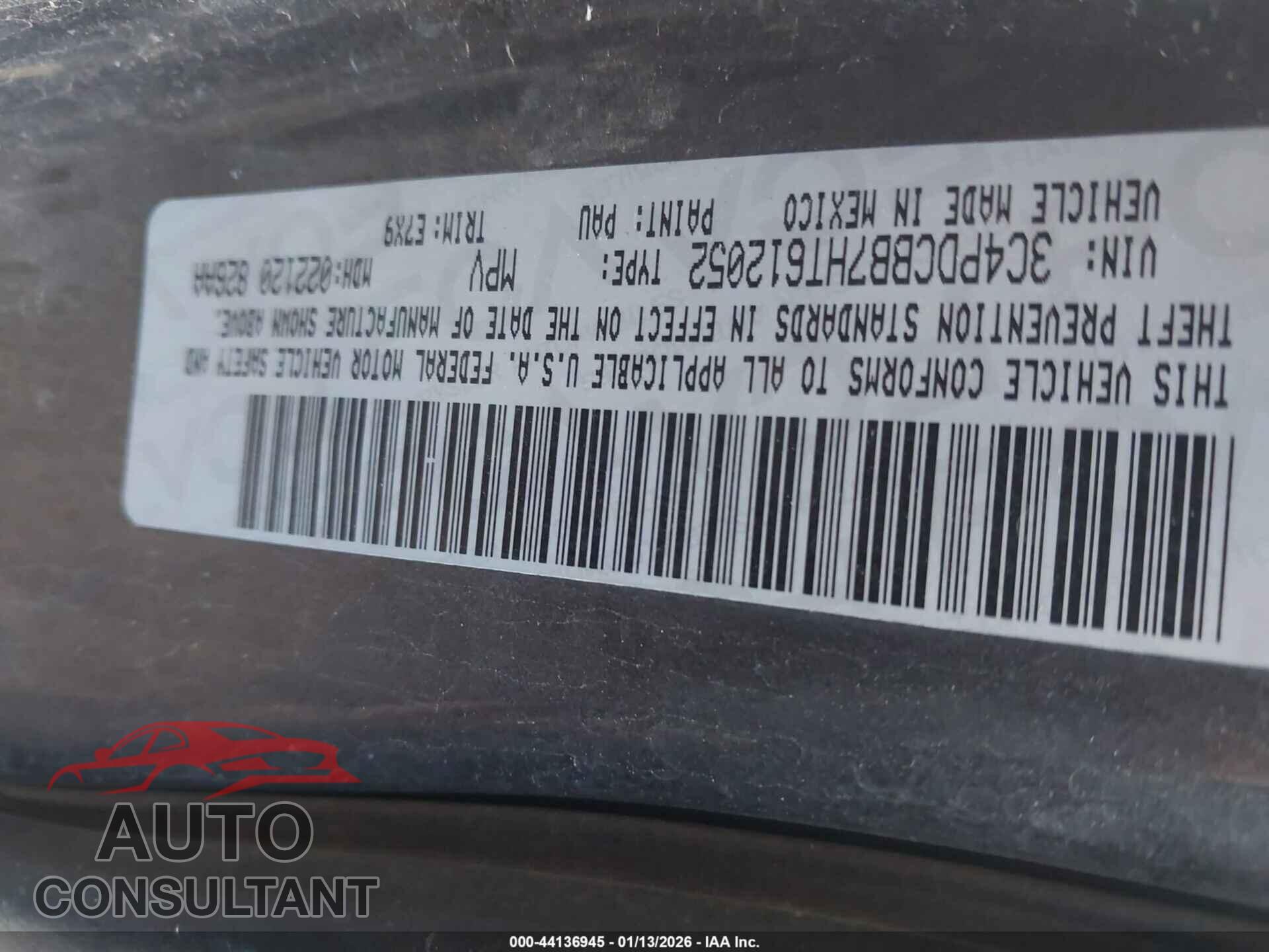 DODGE JOURNEY 2017 - 3C4PDCBB7HT612052