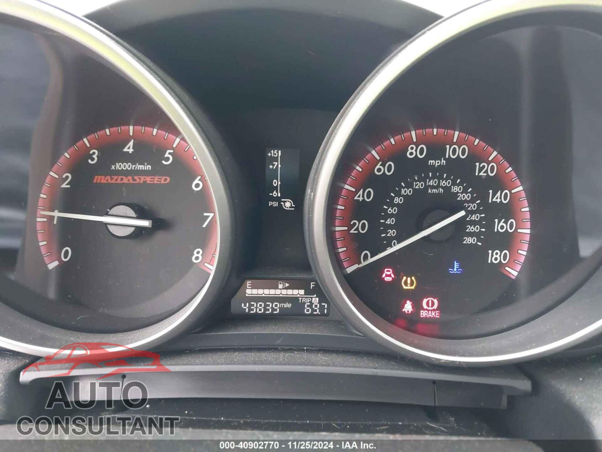 MAZDA MAZDASPEED3 2012 - JM1BL1L30C1644608