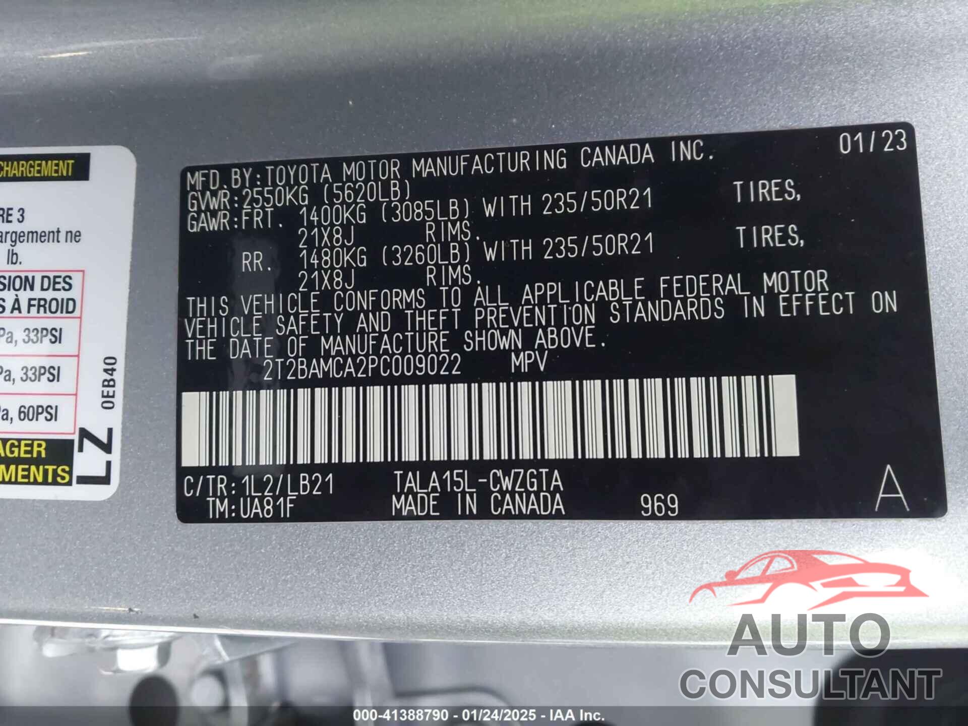 LEXUS RX 350 2023 - 2T2BAMCA2PC009022