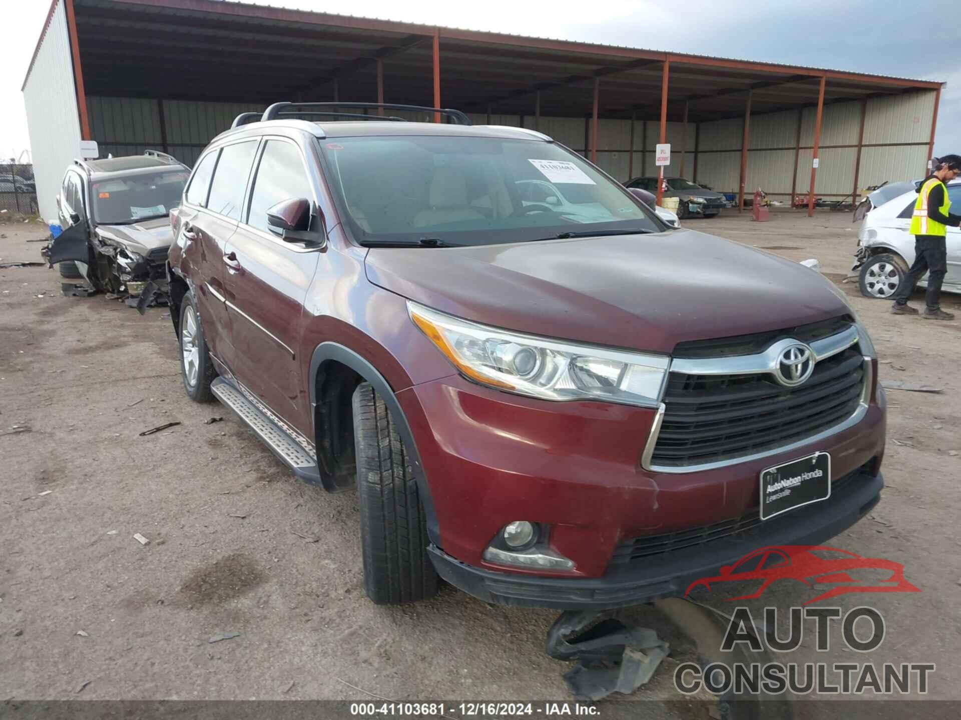 TOYOTA HIGHLANDER 2015 - 5TDYKRFH5FS096602
