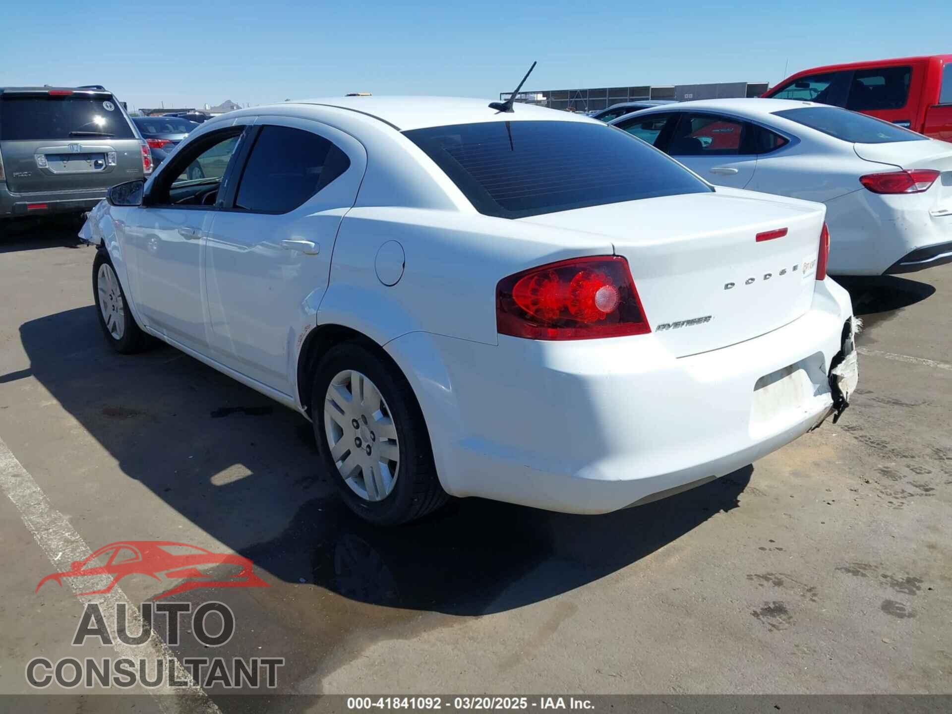 DODGE AVENGER 2012 - 1C3CDZABXCN109552