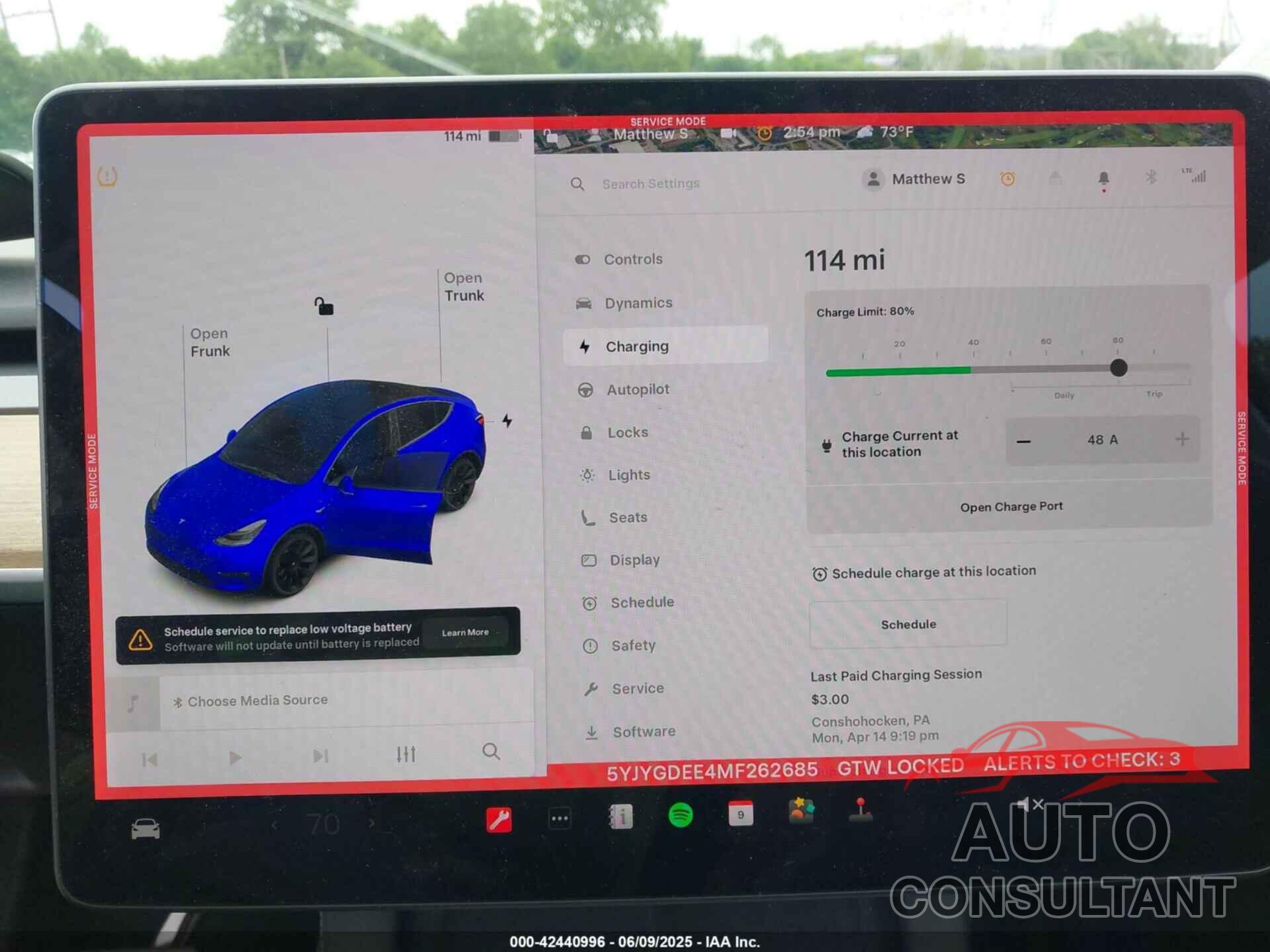 TESLA MODEL Y 2021 - 5YJYGDEE4MF262685
